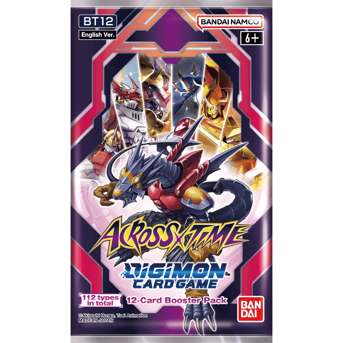 Digimon Card Game BT12 Across Time Booster Box Display Case - 12 Boxes | Collectible Trading Cards for Tournaments & Game Nights