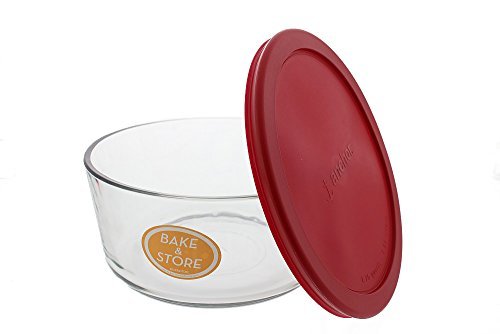 Anchor Hocking 7-Cup Clear/Red Food Storage Container Set - Airtight, BPA-Free Kitchen Organizer for Meal Prep, Leftovers & Pantry Storage
