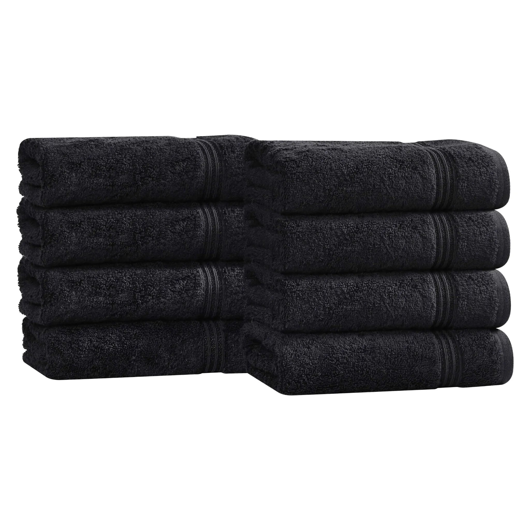 Premium 100% Egyptian Cotton Plush Hand Towels - Ultra Soft & Absorbent Bath Towel Set of 8 for Bathroom, Kitchen & Spa Luxury (24x16 Inches)