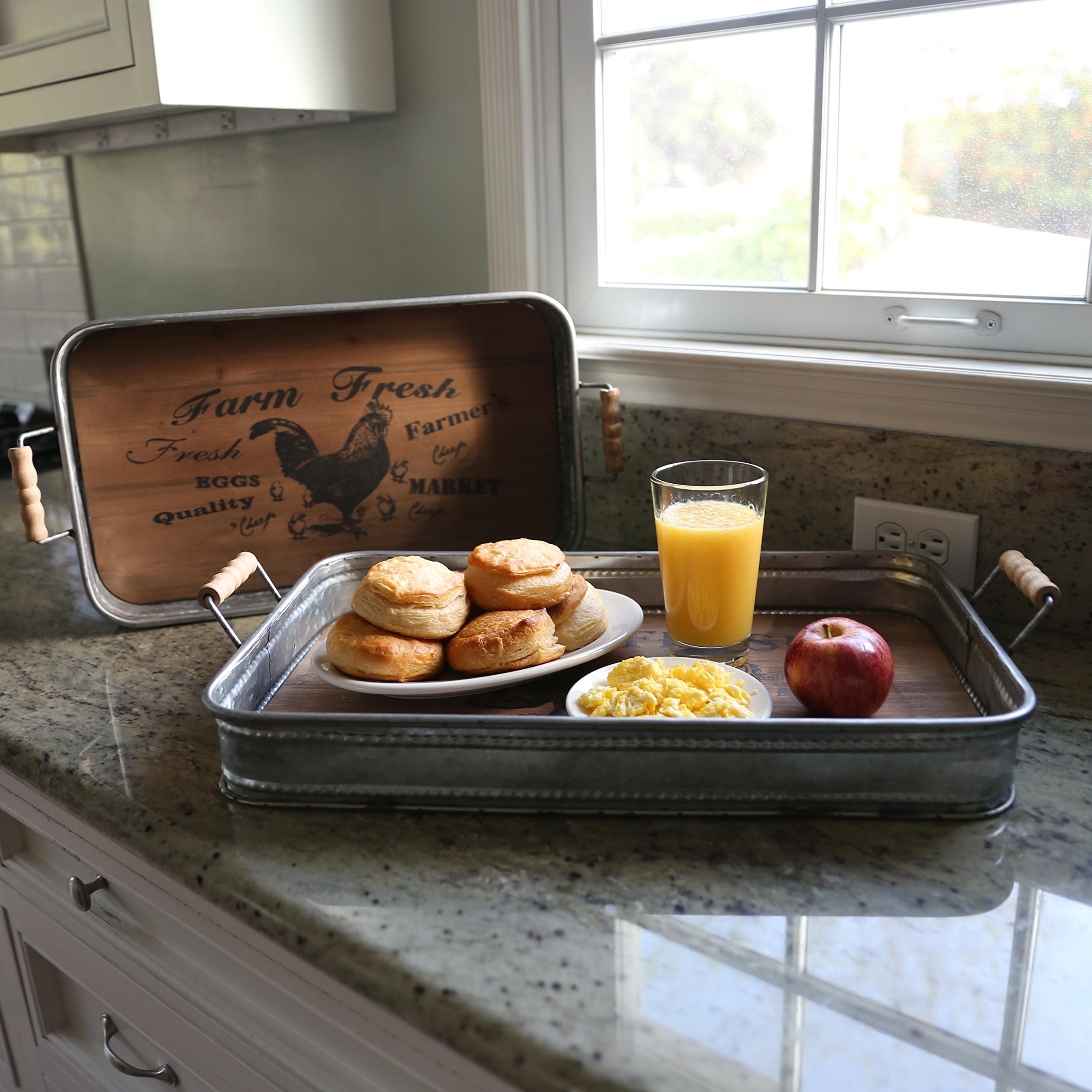 Silver 57101 Tray Painting - Elegant Home Decor Serving Tray