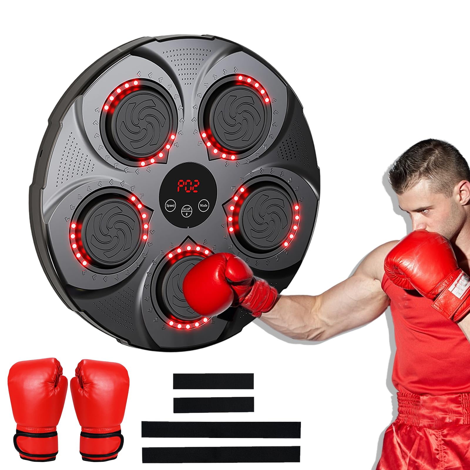 Godox 9-in-1 Smart Boxing Machine with LCD Display - Automatic Punching Bag for Home Gym, Fitness Training & Stress Relief - Compact Black Workout Equipment for Adults & Teens