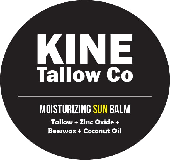 Kine Tallow Co. Natural Moisturizing Tallow Sun Balm with Zinc Oxide SPF Protection - Organic Beeswax & Coconut Oil - Daily Sunscreen for Face & Body - Perfect for Outdoor Activities, Beach & Hiking