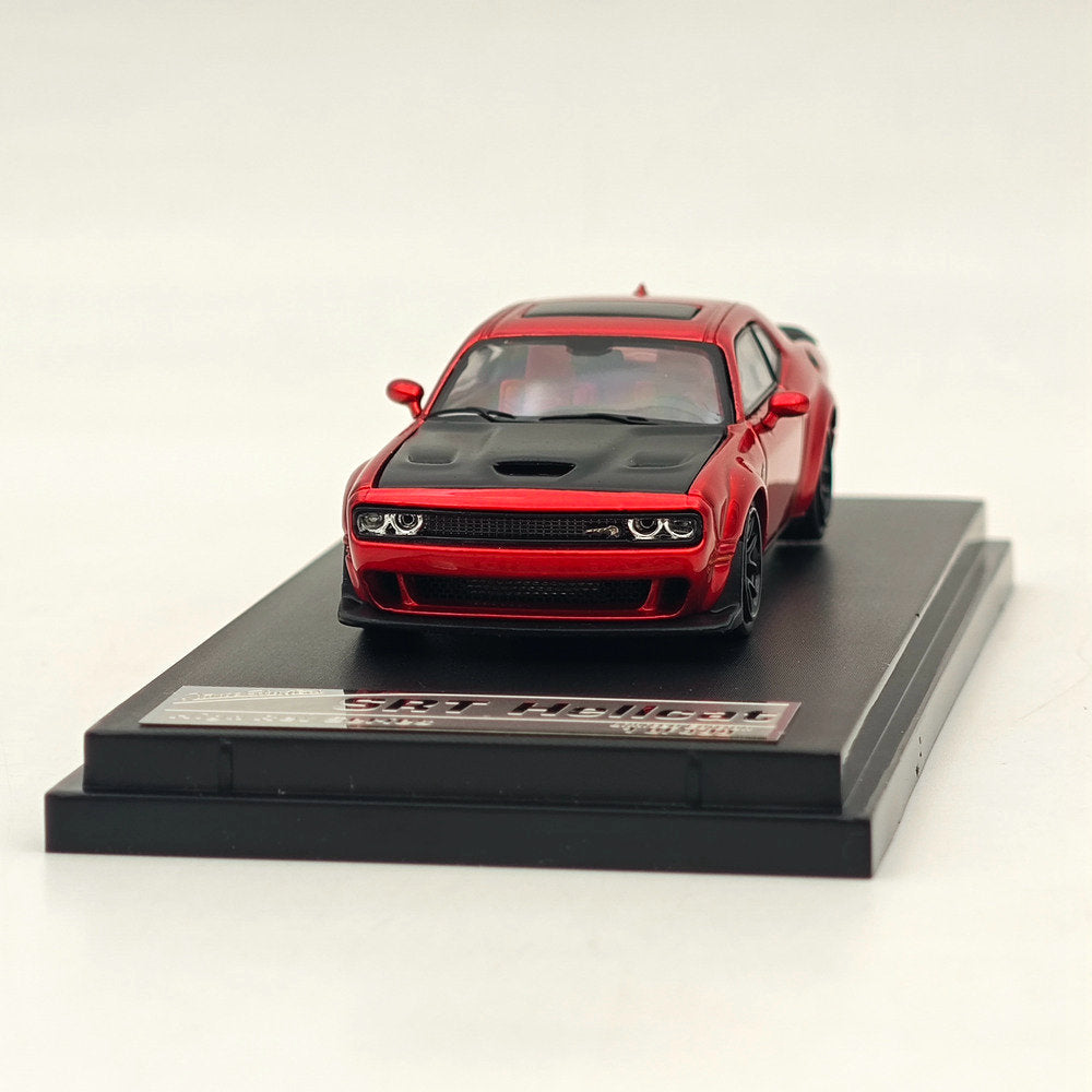 1:64 Scale SH Dodge SRT Hellcat Diecast Model Car with Opening Hood - Red - Collectible Muscle Car for Display, Gifts, and Racing Enthusiasts