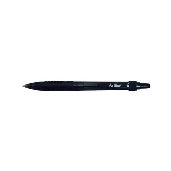 Artline 8410 Retractable Grip Medium Ballpoint Pen - Black (12-Pack) - Perfect for Office, School & Everyday Writing Needs