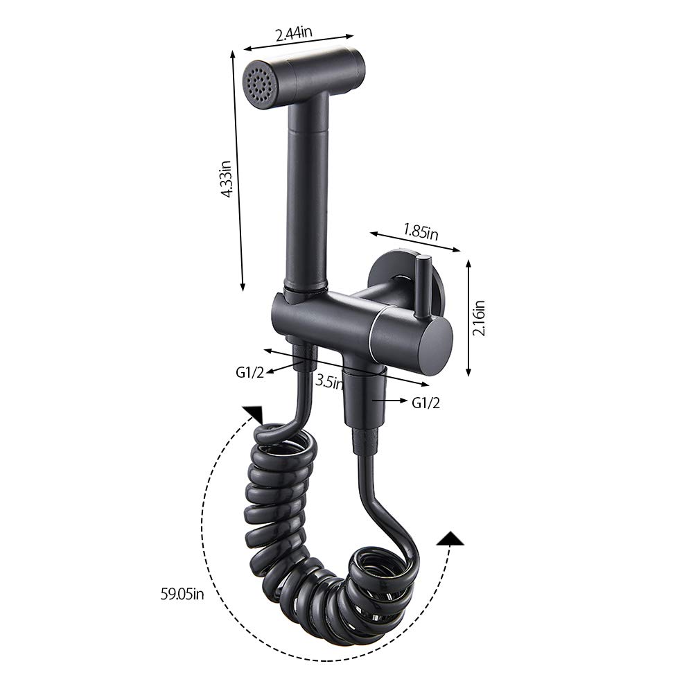 BlackSprayer Brass Cloth Diaper Washer & Shower Sprayer Set - Wall Mounted Portable Bathroom Shower Tap with Single Cold Water - Perfect for Baby Care, Pet Washing & Household Cleaning