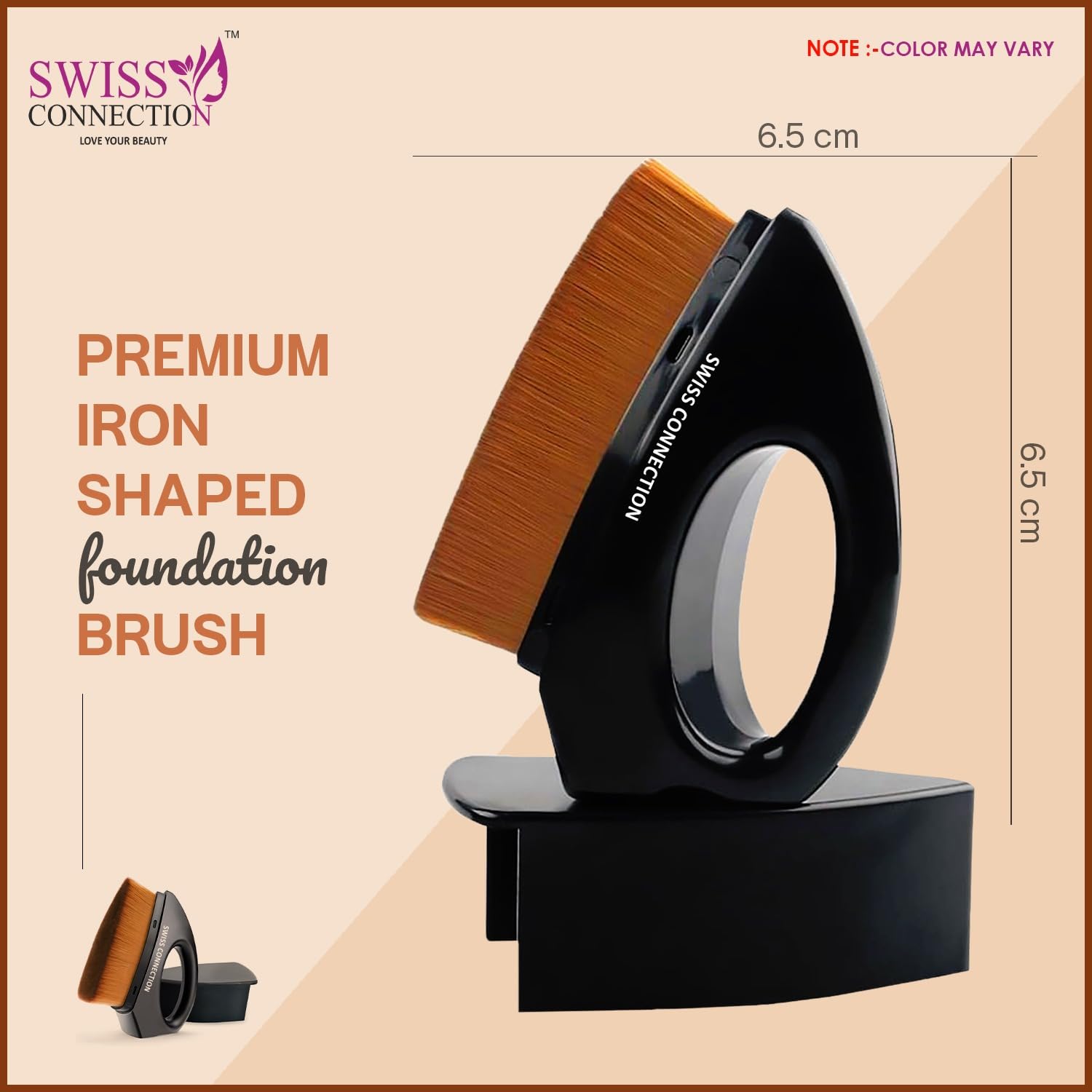 Premium Kabuki Brush for Liquid & Powder Foundation - Blending Face Makeup with Hexagon Design, Includes Case