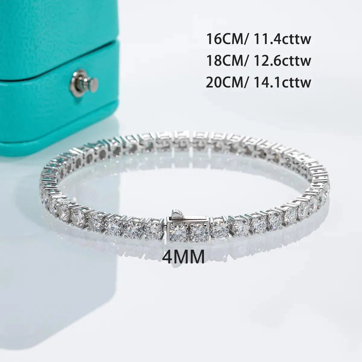 AnuJewel 6.5mm 24 Stone 29cttw D Color Moissanite Tennis Bracelet - 925 Sterling Silver Wedding Jewelry for Women - Perfect for Anniversaries, Bridal Gifts & Special Occasions