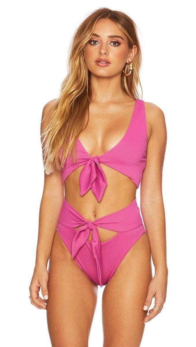 Beach Riot Dallas Bikini Tie Scoop Top - Magenta Pink Swimwear for Women | Perfect for Beach Vacations, Pool Parties & Summer Getaways