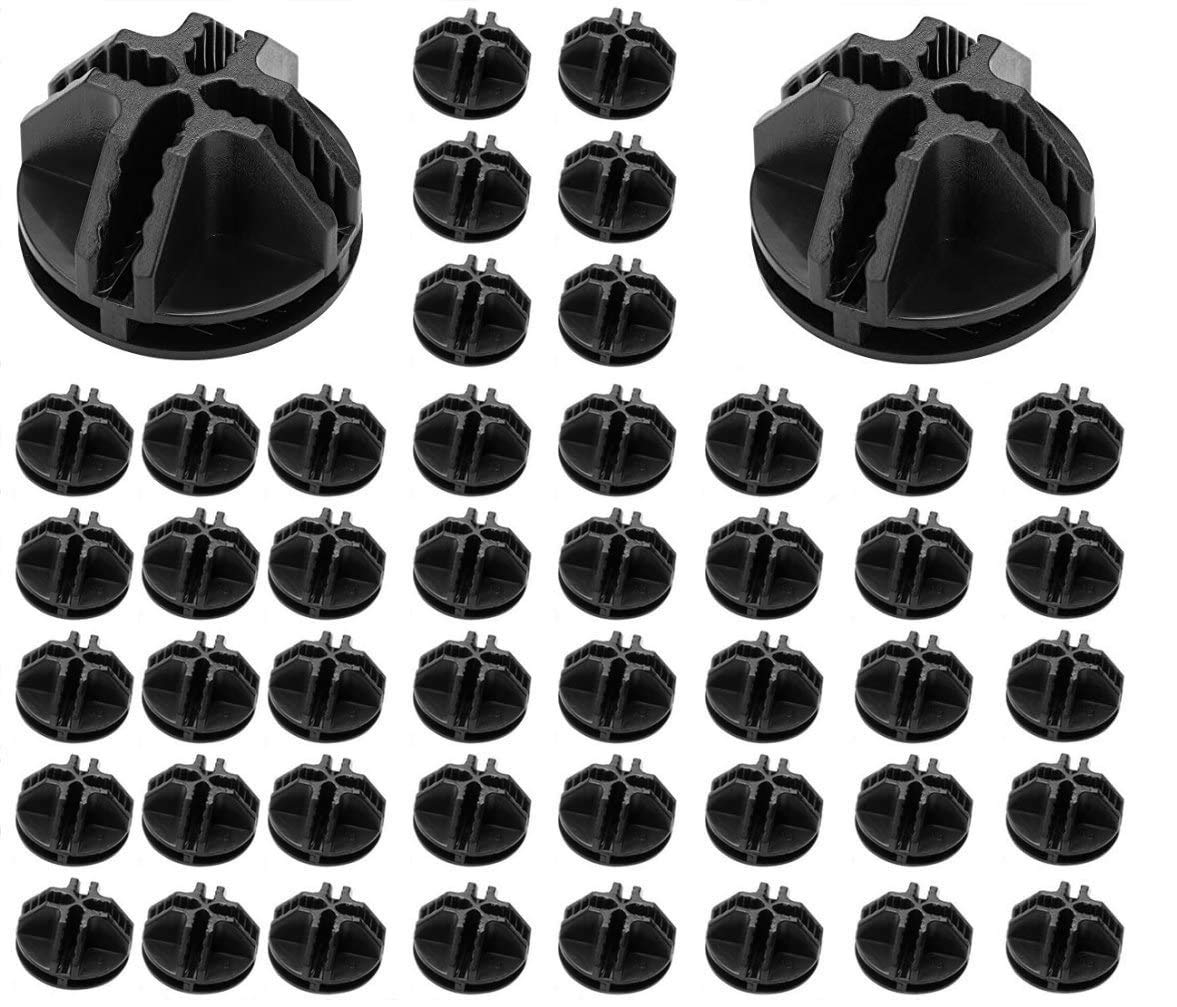50Pcs Black Wire Cube Plastic Connectors - Modular Grid Organizer for Closet Storage, Wire Shelving & DIY Home Organization - Perfect for Garage, Pantry, and Closet Storage Solutions