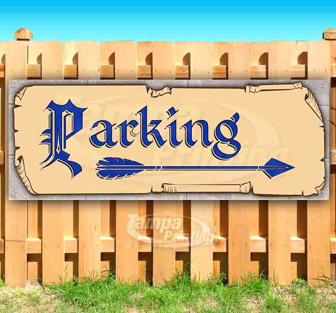 Heavy-Duty 13 oz Vinyl Parking Right Banner with Metal Grommets - Single-Sided, Durable Non-Fabric Sign for Outdoor Parking Lots, Events & Construction Sites