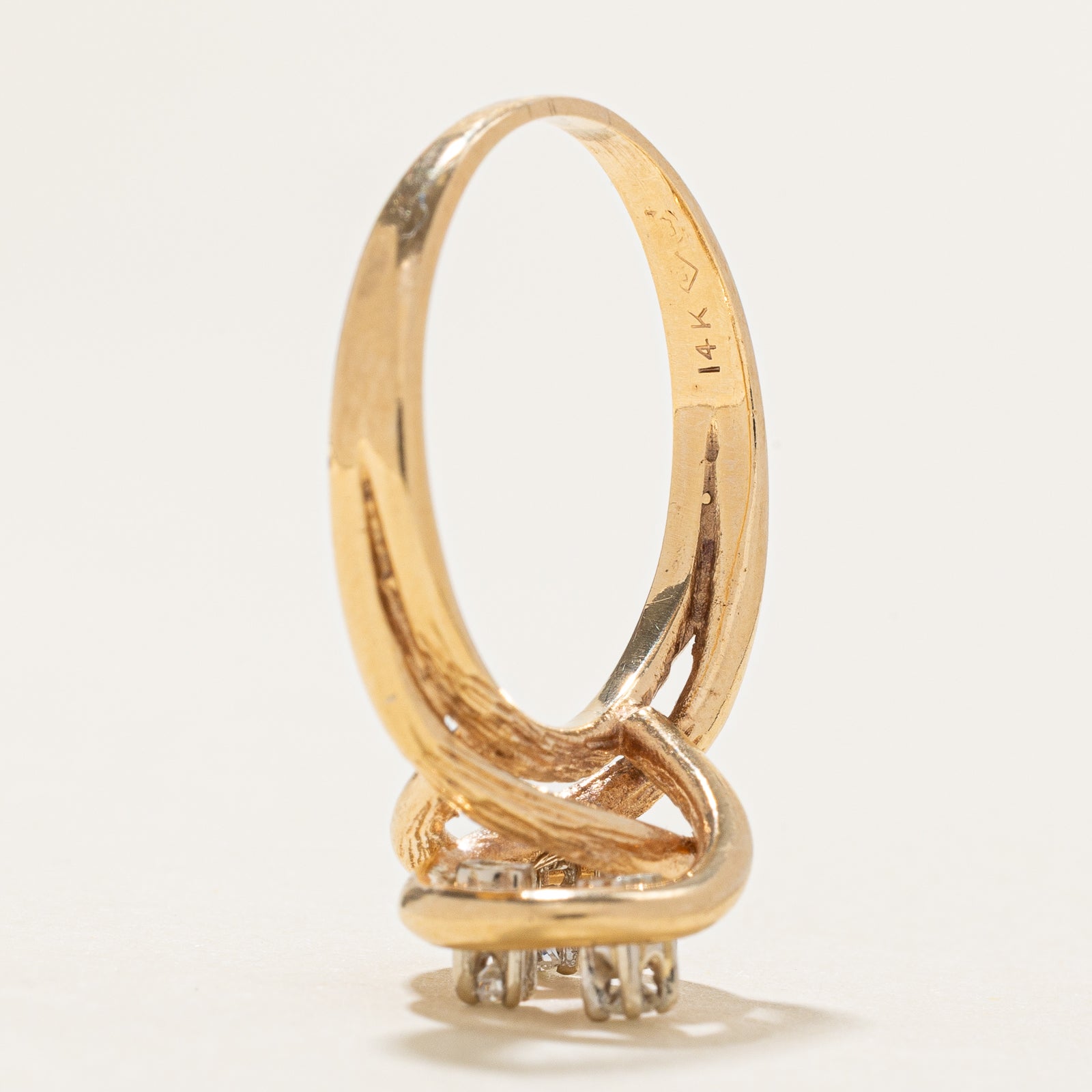 0.10ctw Diamond Open Knot Ring - Size 8 | Elegant & Dainty Jewelry for Women | Perfect for Weddings, Anniversaries & Special Occasions