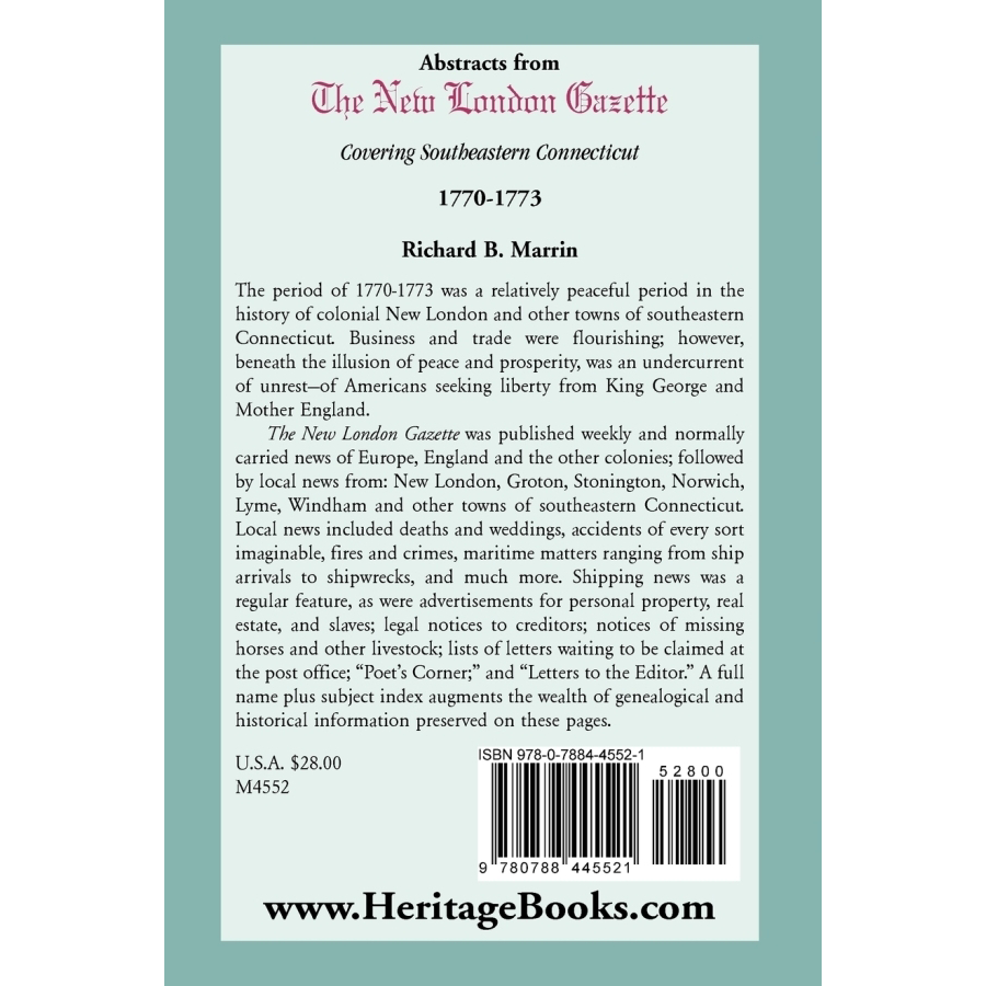 Historical Abstracts from The New London Gazette (1770-1773) - Southeastern Connecticut Colonial Newspaper Archives | Perfect for Genealogy Research & American Revolution Studies