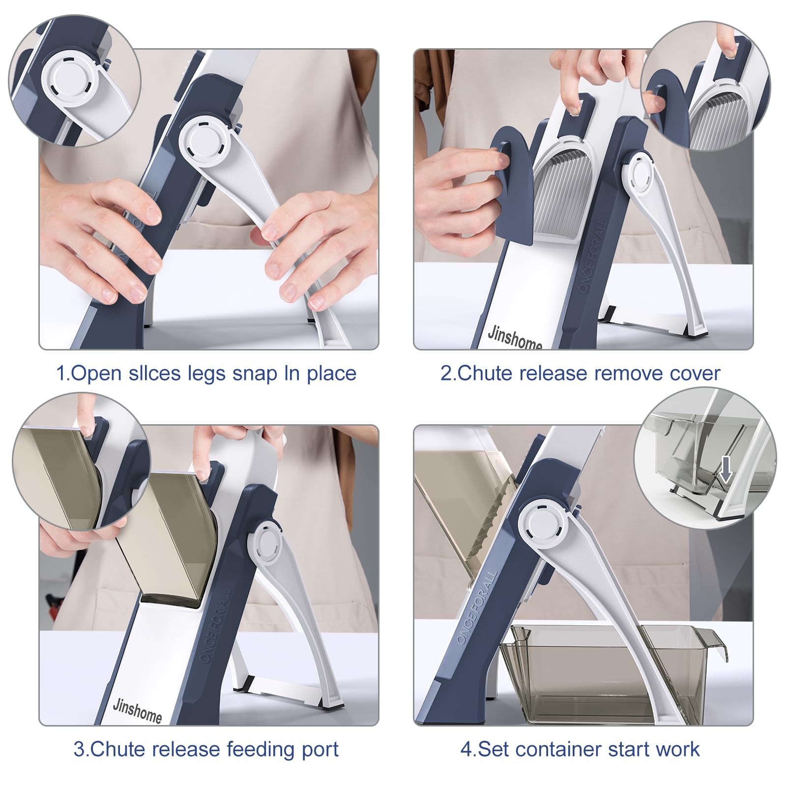 Adjustable Mandoline Slicer for Kitchen - Safe Potato & Vegetable Cutter with Thickness Control - Perfect for Chips, Cucumbers & More - Essential Cooking Tool for Fast, Even Slicing