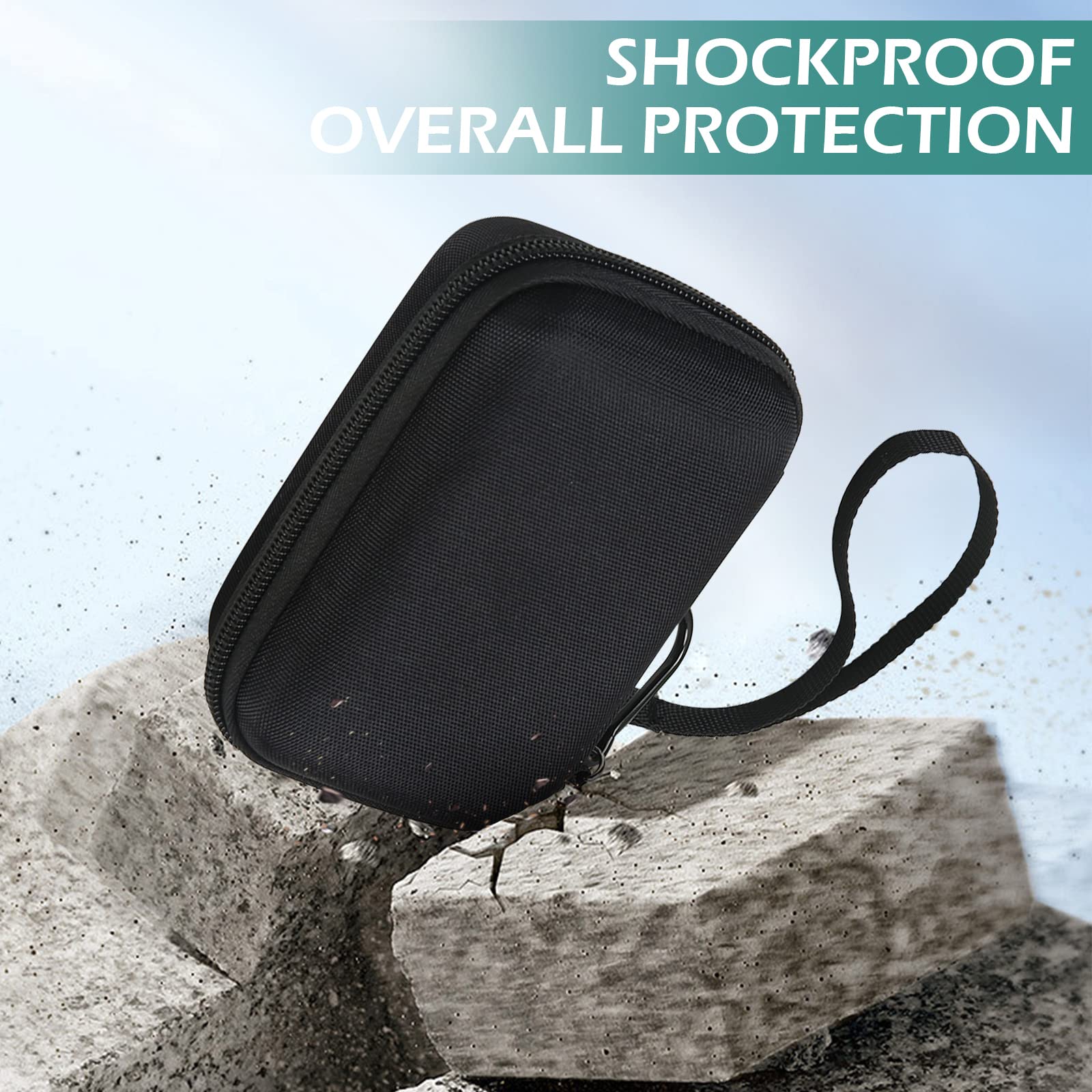 GeeRic EVA Hard Case for JBL GO3 Speaker - Shockproof & Waterproof Protective Cover with Gray Liner - Perfect for Outdoor, Travel, Camping & Beach Use