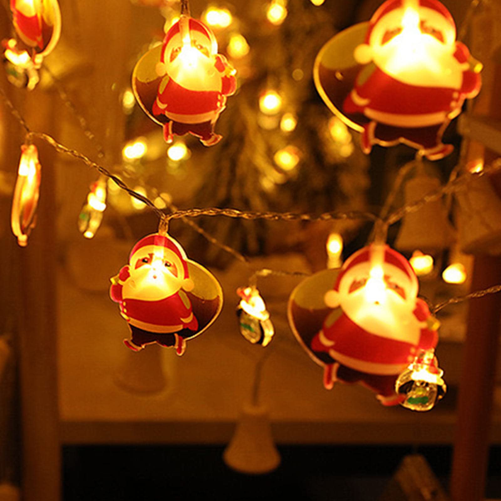 Snowman & Santa Claus LED Christmas Light String - 1.5m/10 Bulbs Flashing Decorations for Indoor/Outdoor Tree, Patio, Garden & Party | Waterproof Holiday Lighting for Xmas Decor & Gifts