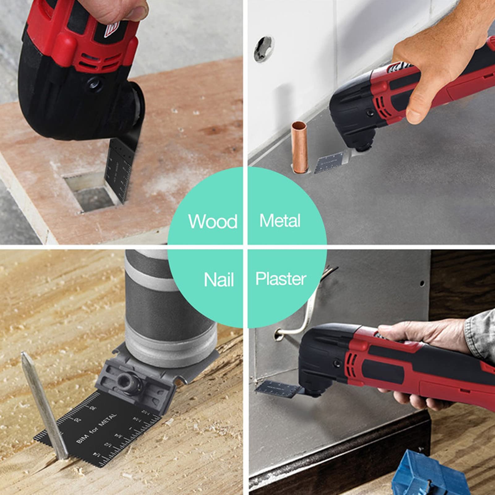 10pcs 10mm Oscillating Tool Blades Kit - Multi-Purpose Saw Blades for Cutting Wood, Plastic & Soft Metal - Perfect for DIY Projects, Home Renovation & Professional Construction Work