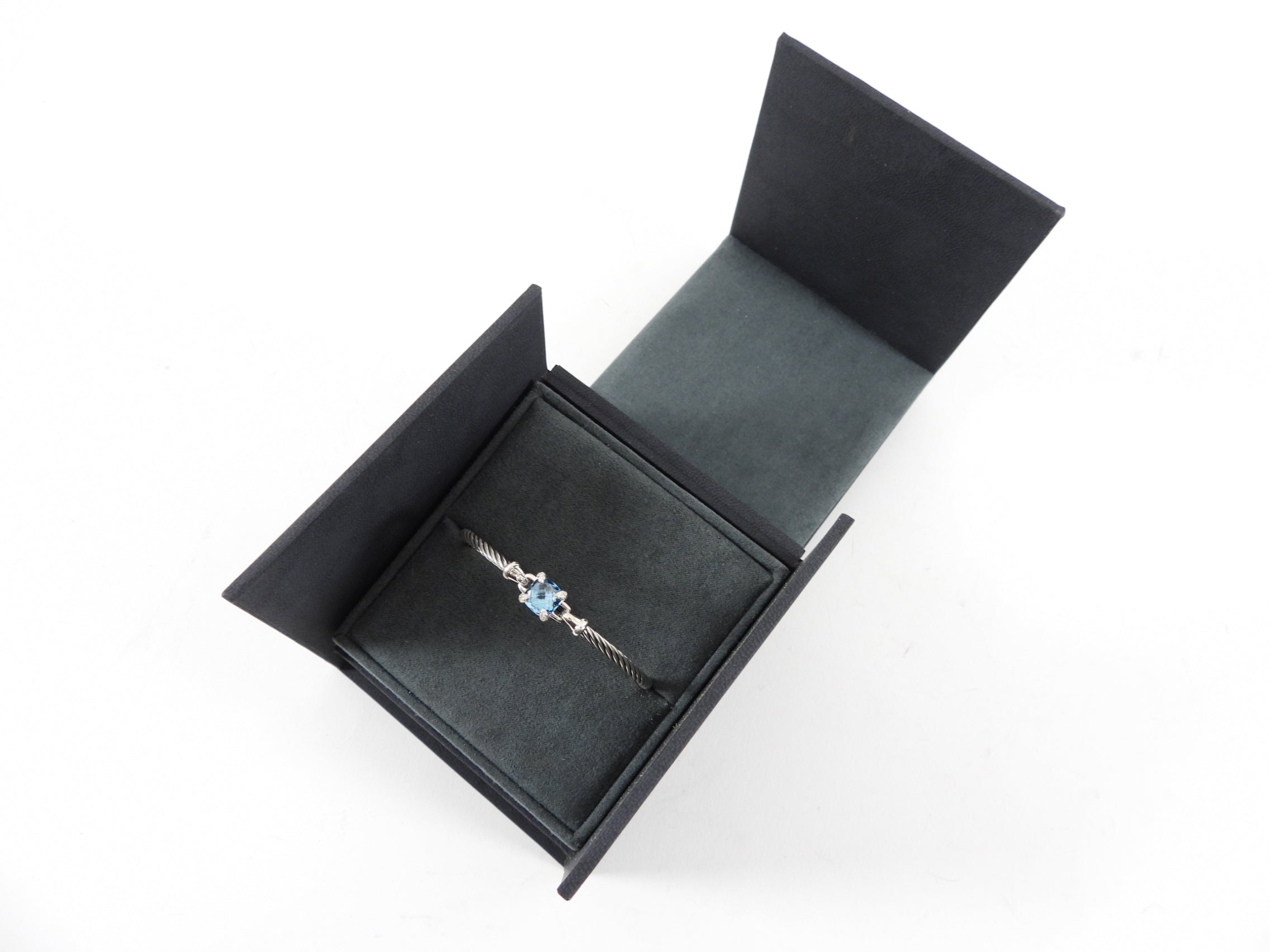 David Yurman Sterling Silver Blue Topaz Chatelaine Bracelet for Women - Elegant Jewelry Gift for Birthday, Anniversary & Special Occasions