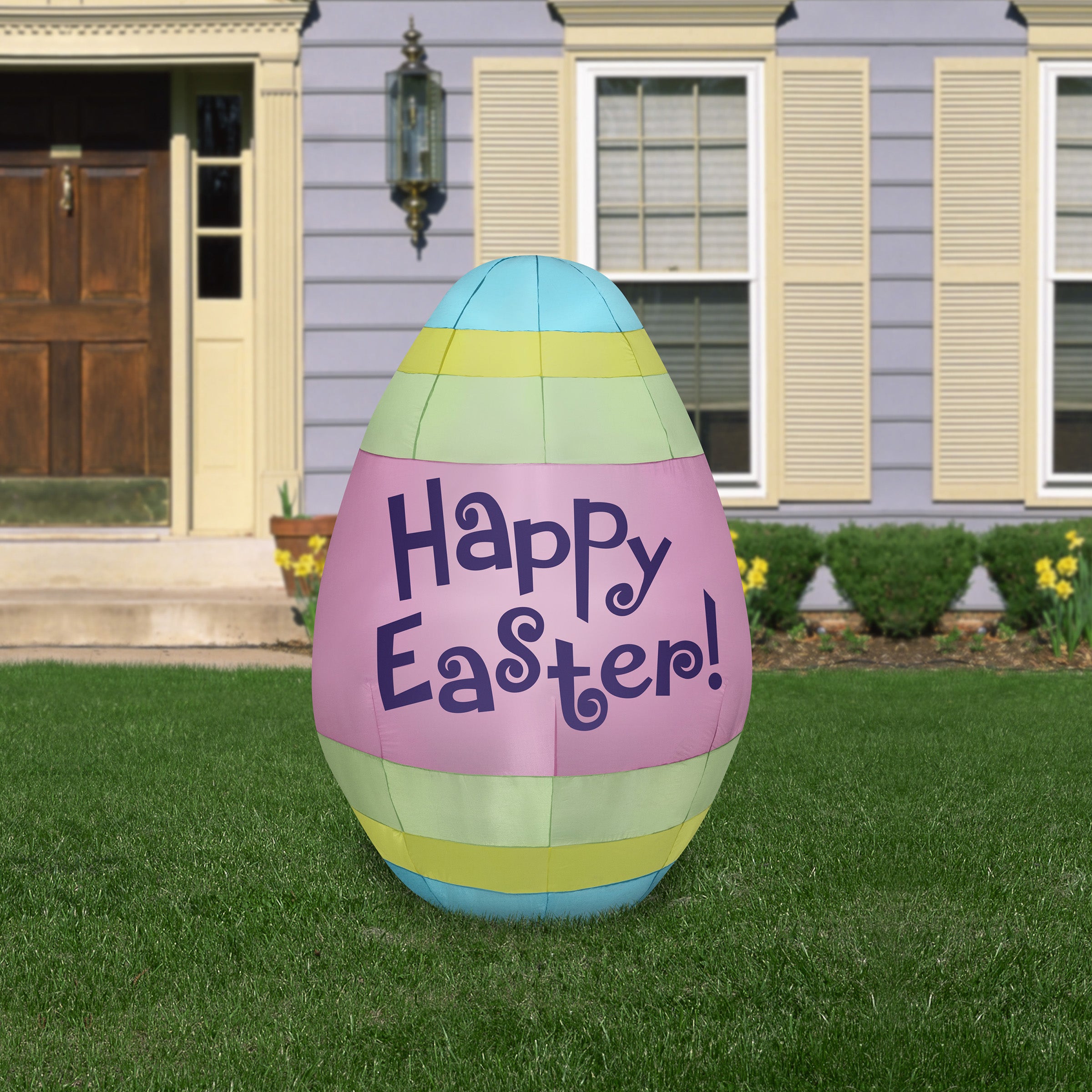 66 Inch Large Inflatable Easter Egg Outdoor Decoration - Giant Happy Easter Egg Yard Decor for Spring Party, Garden, and Holiday Celebration