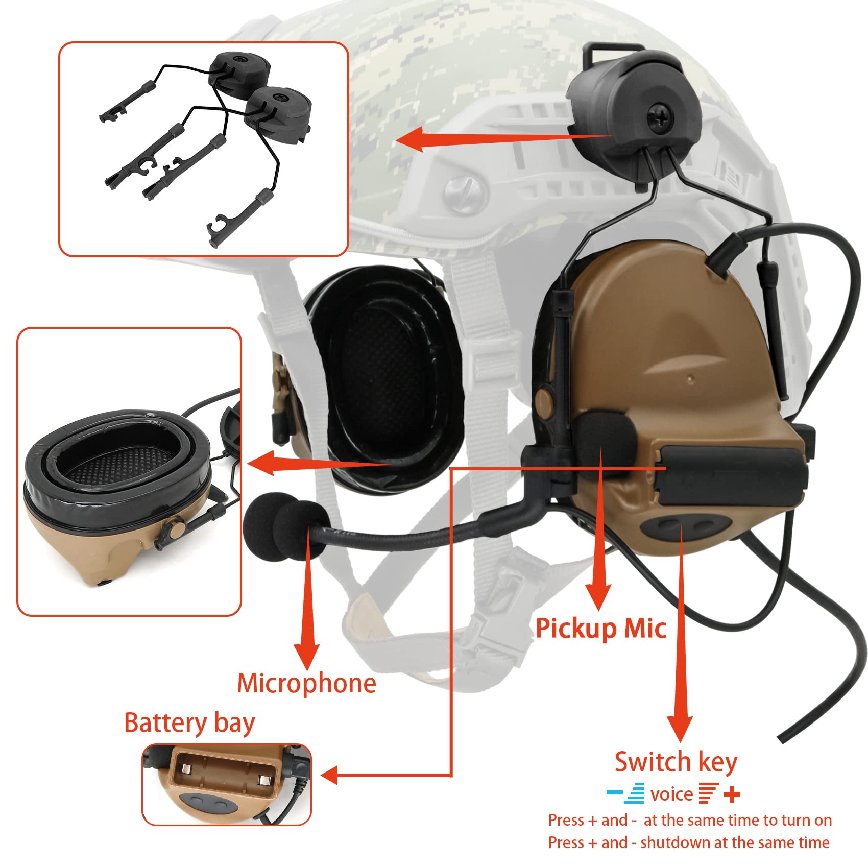 COMTA 2 Tactical Headset with U94 PTT 2pin Connector - Noise Canceling Military Headphones for Airsoft, Hunting & Shooting - Perfect for Outdoor Adventures, Tactical Training & Combat Simulation