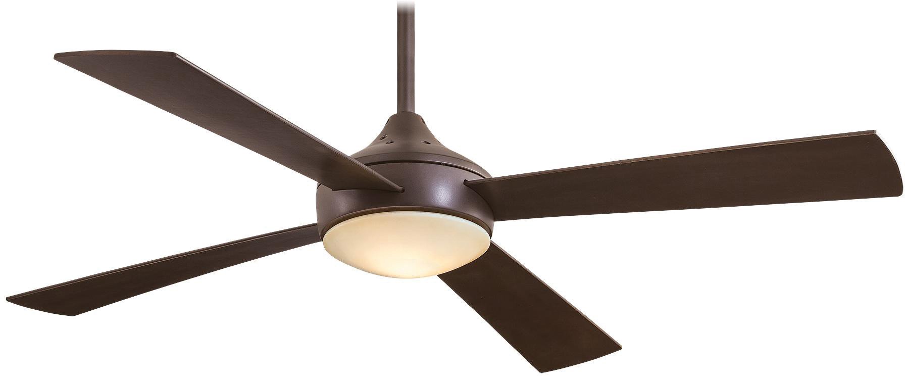 Minka Aire F521-ORB Oil Rubbed Bronze Ceiling Fan with Light Kit - 52 Inch Indoor/Outdoor Low Profile Flush Mount - Perfect for Bedroom, Living Room, Patio & Covered Porch