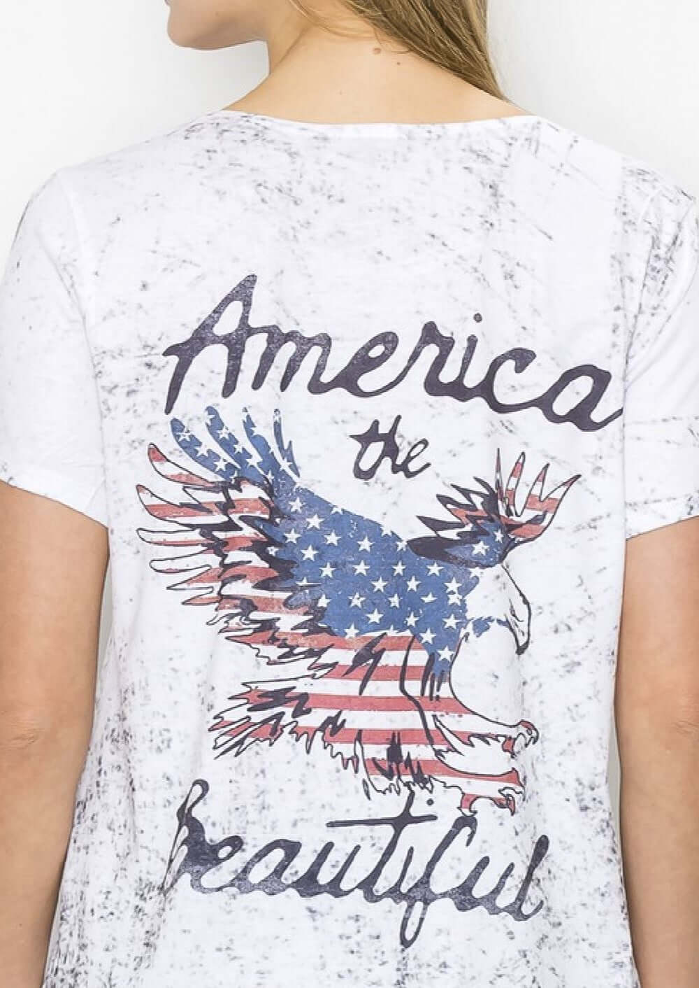America The Beautiful Graphic T-Shirt - 100% Cotton Made in USA - Patriotic Casual Wear for Men & Women - Perfect for 4th of July, Veterans Day & Outdoor Activities