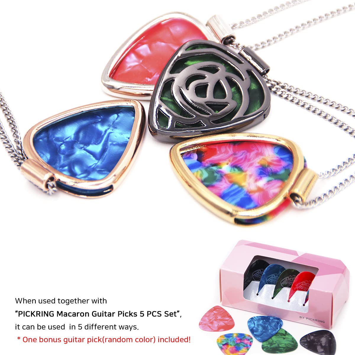 Rose Shaped Guitar Pick Holder Necklace - Elegant Musical Jewelry for Guitarists | Perfect for Performances, Gifts & Everyday Wear