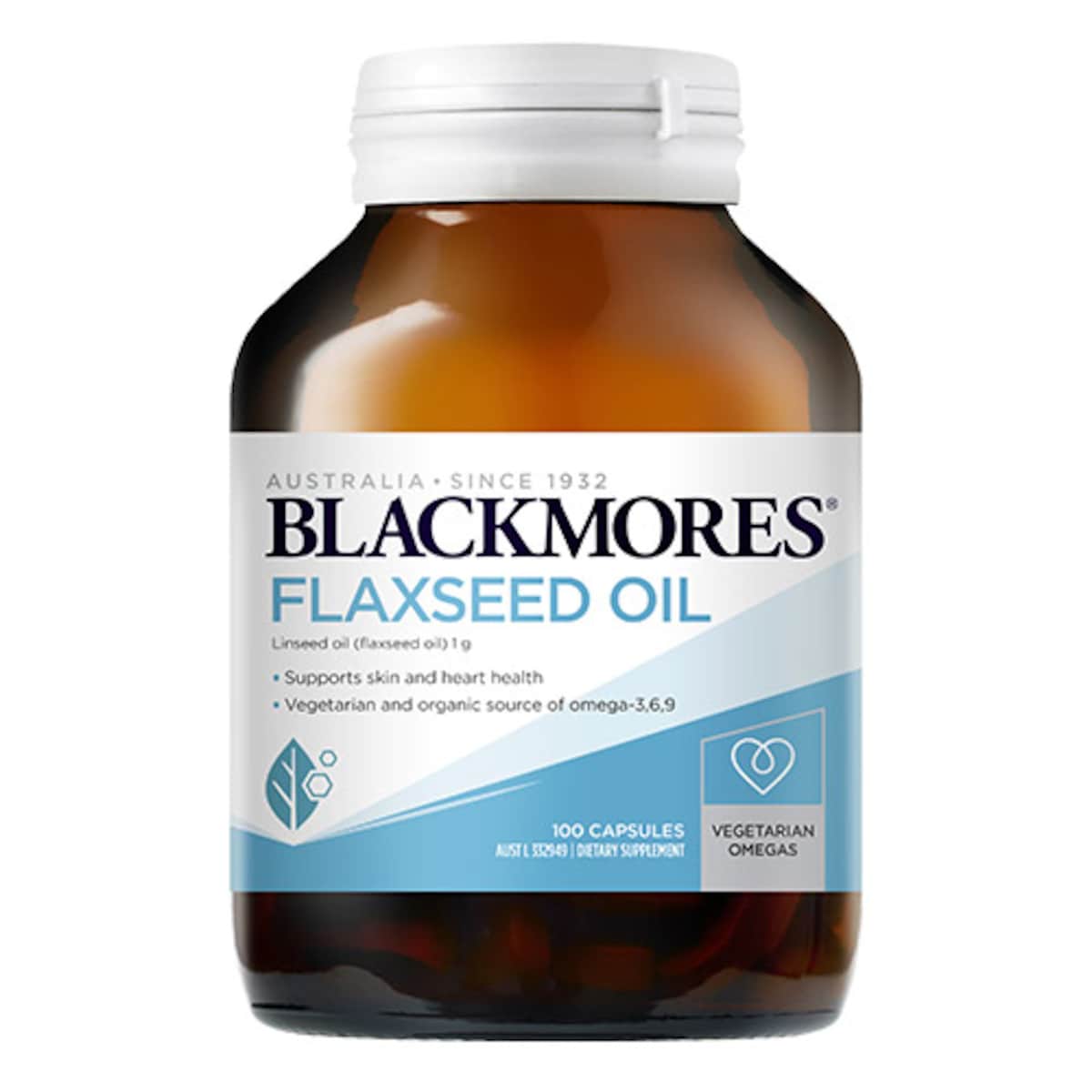 Blackmores Flaxseed Oil 1000mg - High Strength Omega 3 Supplement for Heart & Brain Health - Supports Joint Function & Skin Care - 180 Softgels (3 Month Supply) - Perfect for Daily Wellness Routine & Active Lifestyle