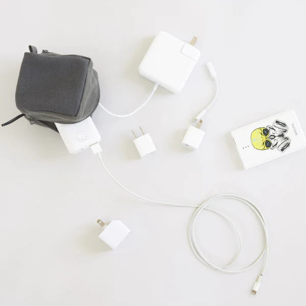 Kurashiki Hampu Canvas Pouch Small Size - Grayish White Japanese Style Cotton Bag for Travel, Makeup & Daily Essentials Storage