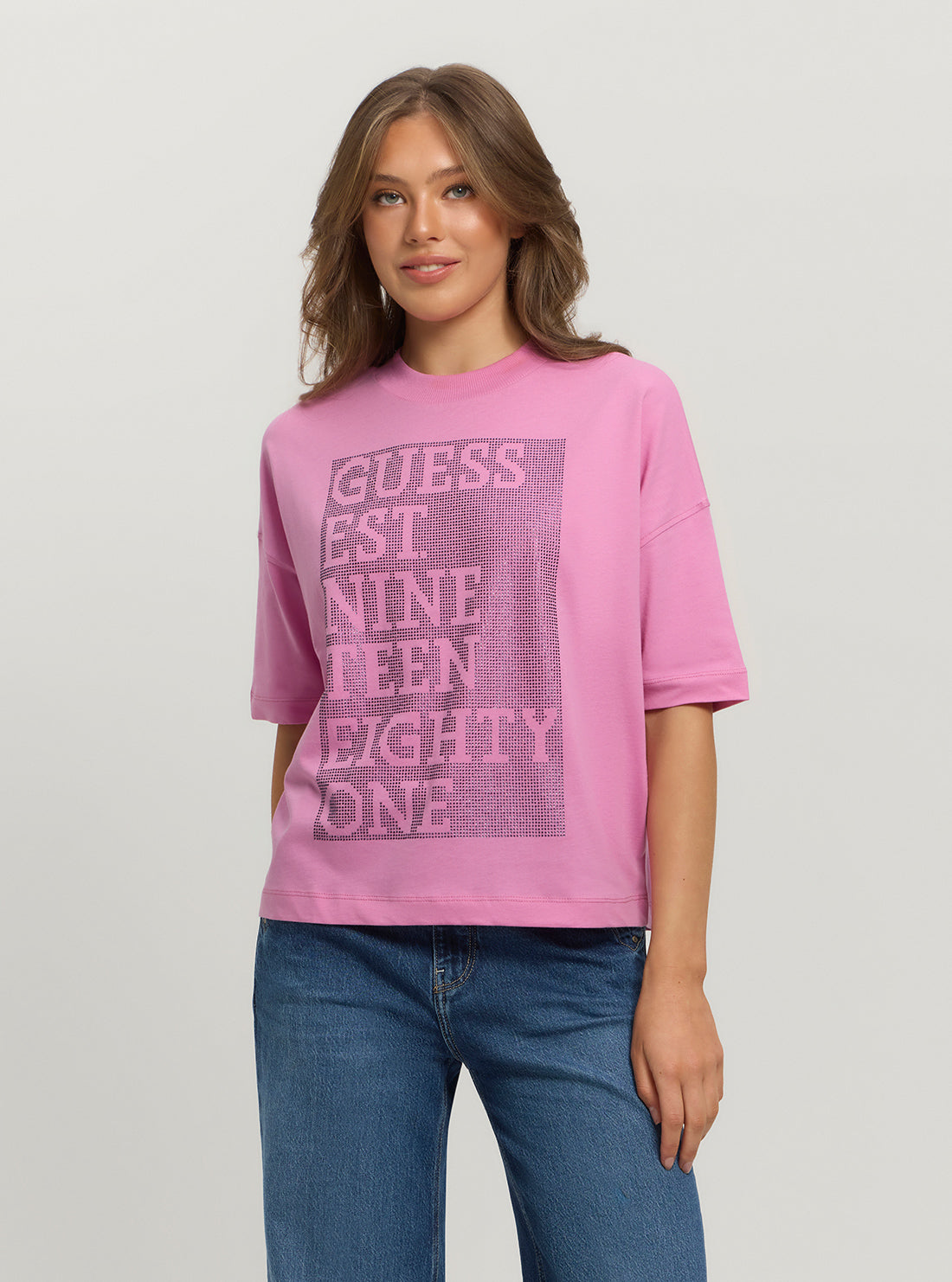 Eco-Friendly Pink Shiny Box T-Shirt for Women - Soft Cotton Casual Tee - Perfect for Everyday Wear, Gym & Outings