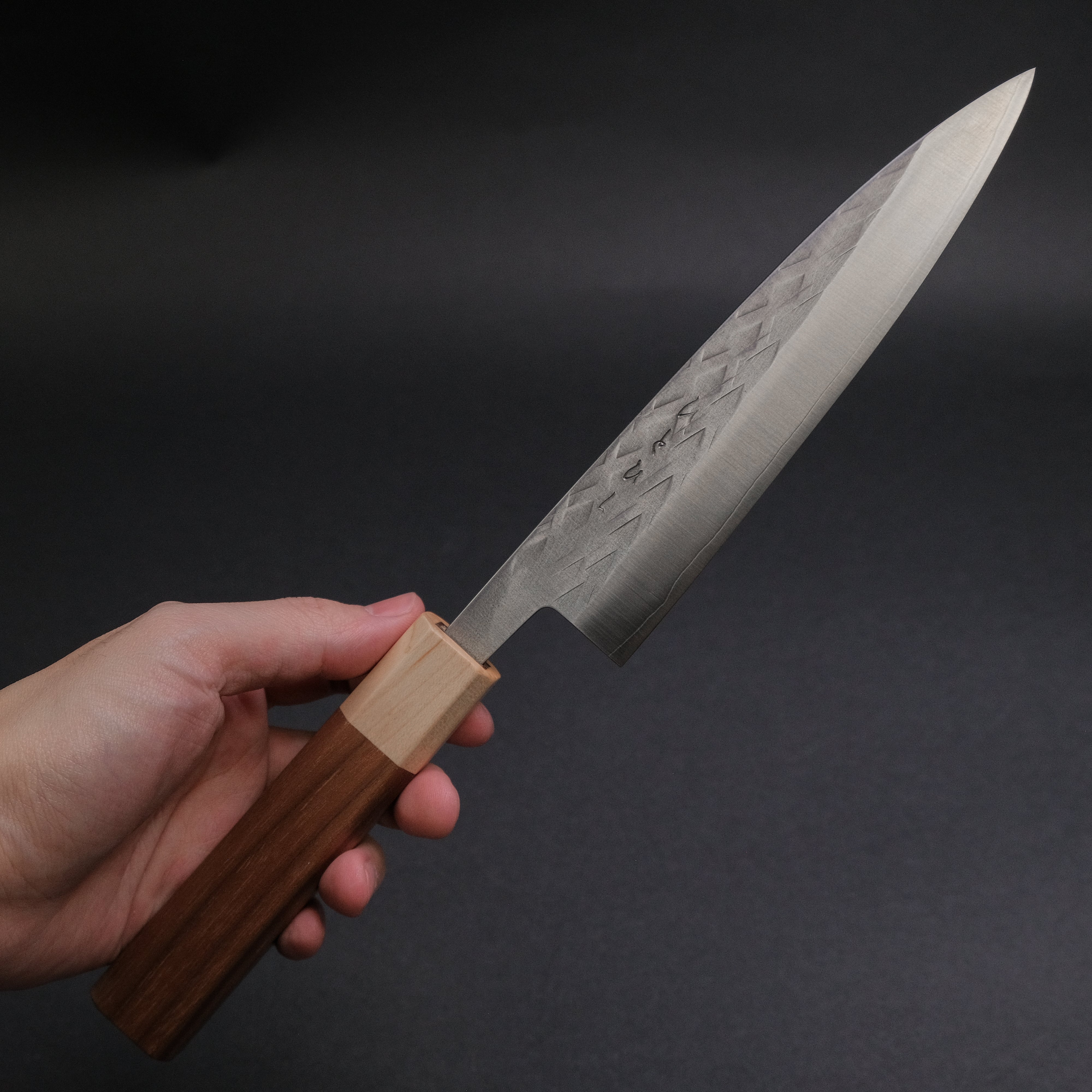 Hitohira TD SLD Tsuchime Gyuto 165mm Japanese Chef Knife with Walnut Handle - Perfect for Sushi, Meat Slicing & Vegetable Cutting