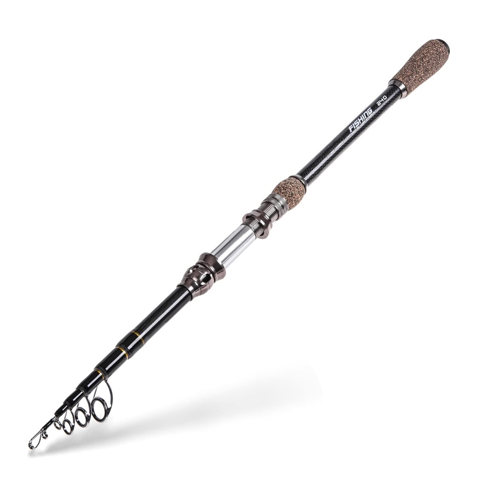 Premium Carbon Fiber Fishing Rod and Reel Combo Set - Telescopic Travel Fishing Pole (1.8m-2.7m) with Metal Spinning Reel for Saltwater & Freshwater Fishing - Perfect for Backpacking, Camping and Beach Fishing Adventures