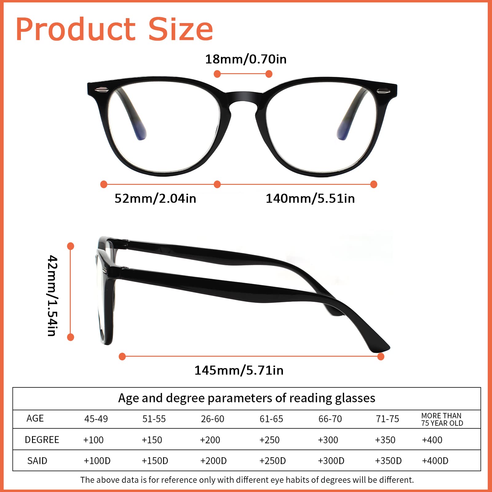 Henotin 6 Pack Blue Light Blocking Reading Glasses for Women & Men - Stylish Computer Readers with Leather Case - Perfect for Office Work, Gaming & Screen Time