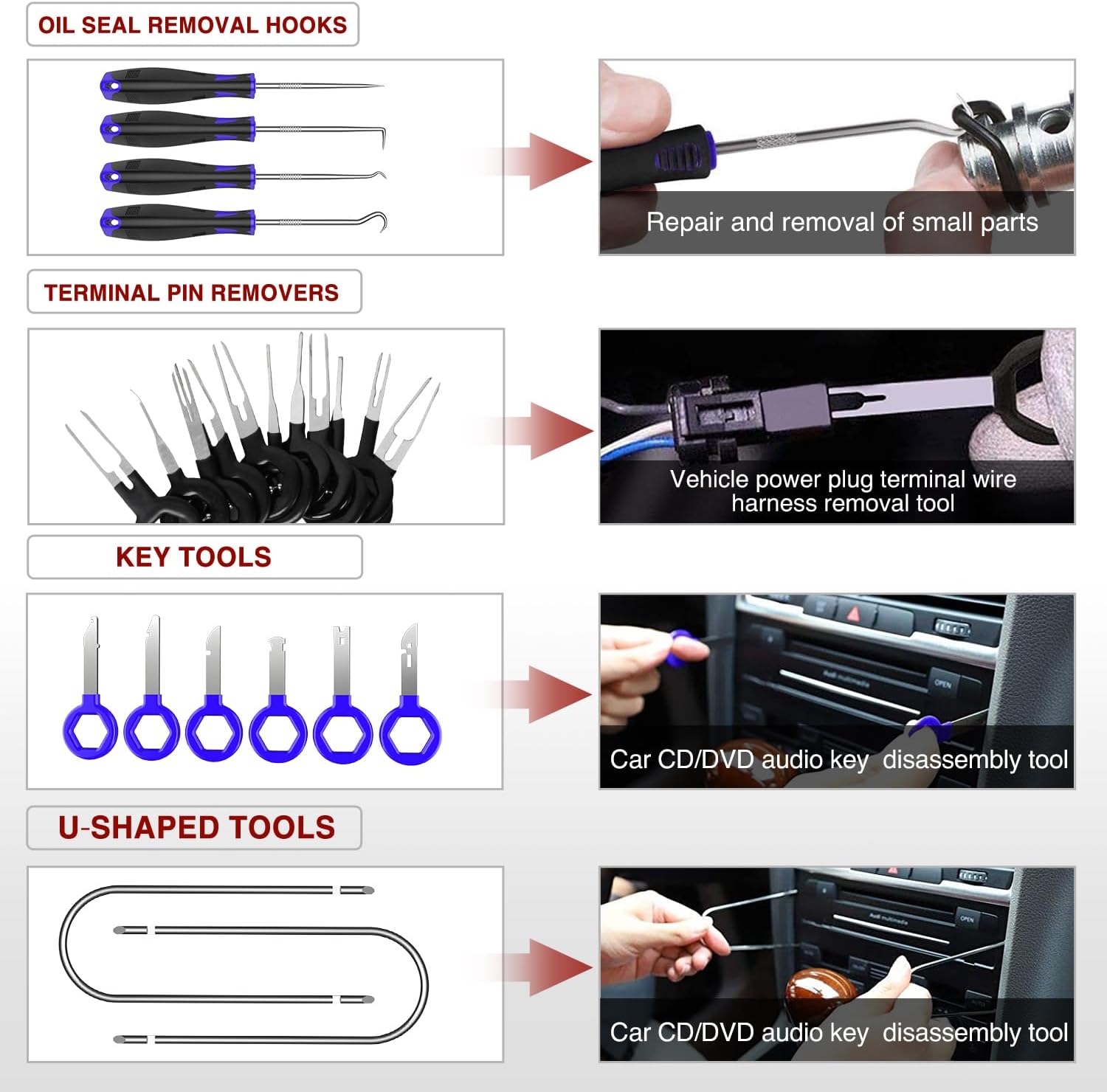 40-Piece Auto Trim Removal Tool Set - Blue - Perfect for Car Interior Detailing & Panel Repair