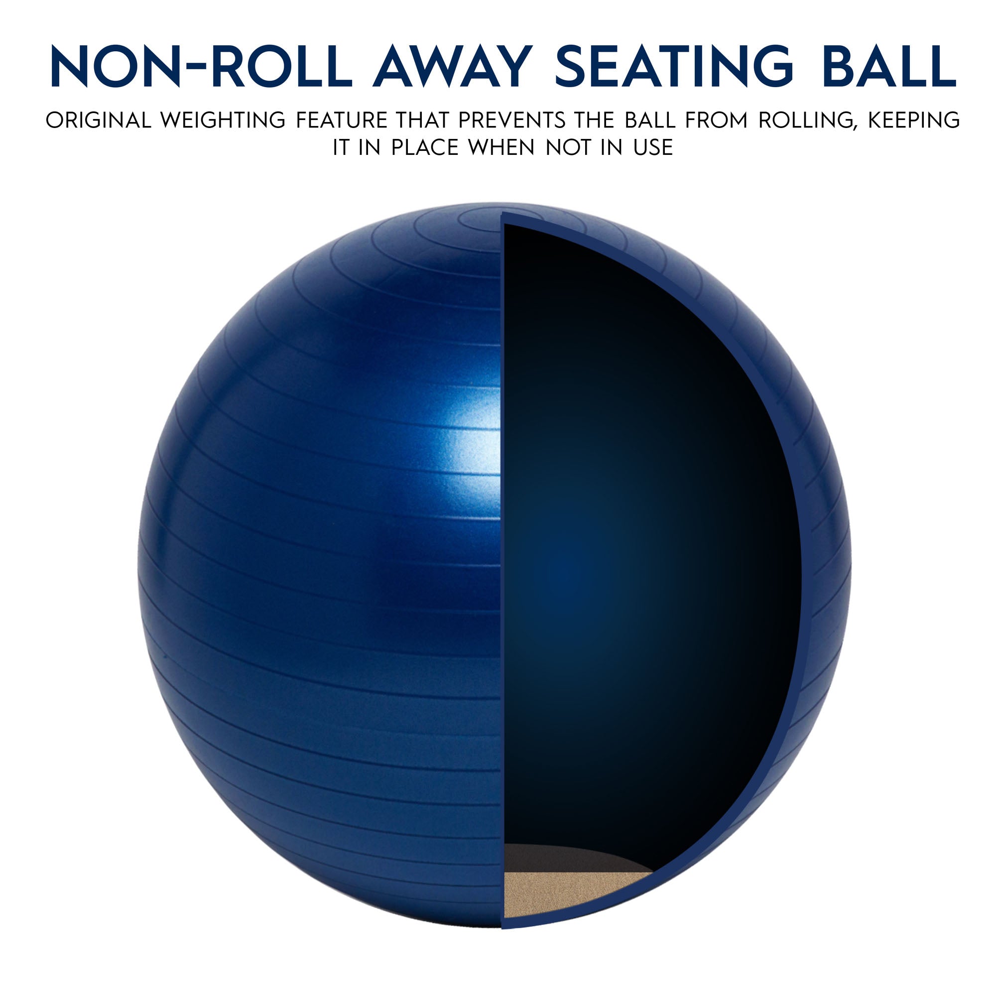 Bouncyband® 55cm Blue Balance Ball for Kids & Adults – Improve Focus, Fitness & Posture – Perfect for Classroom, Office & Home Workouts