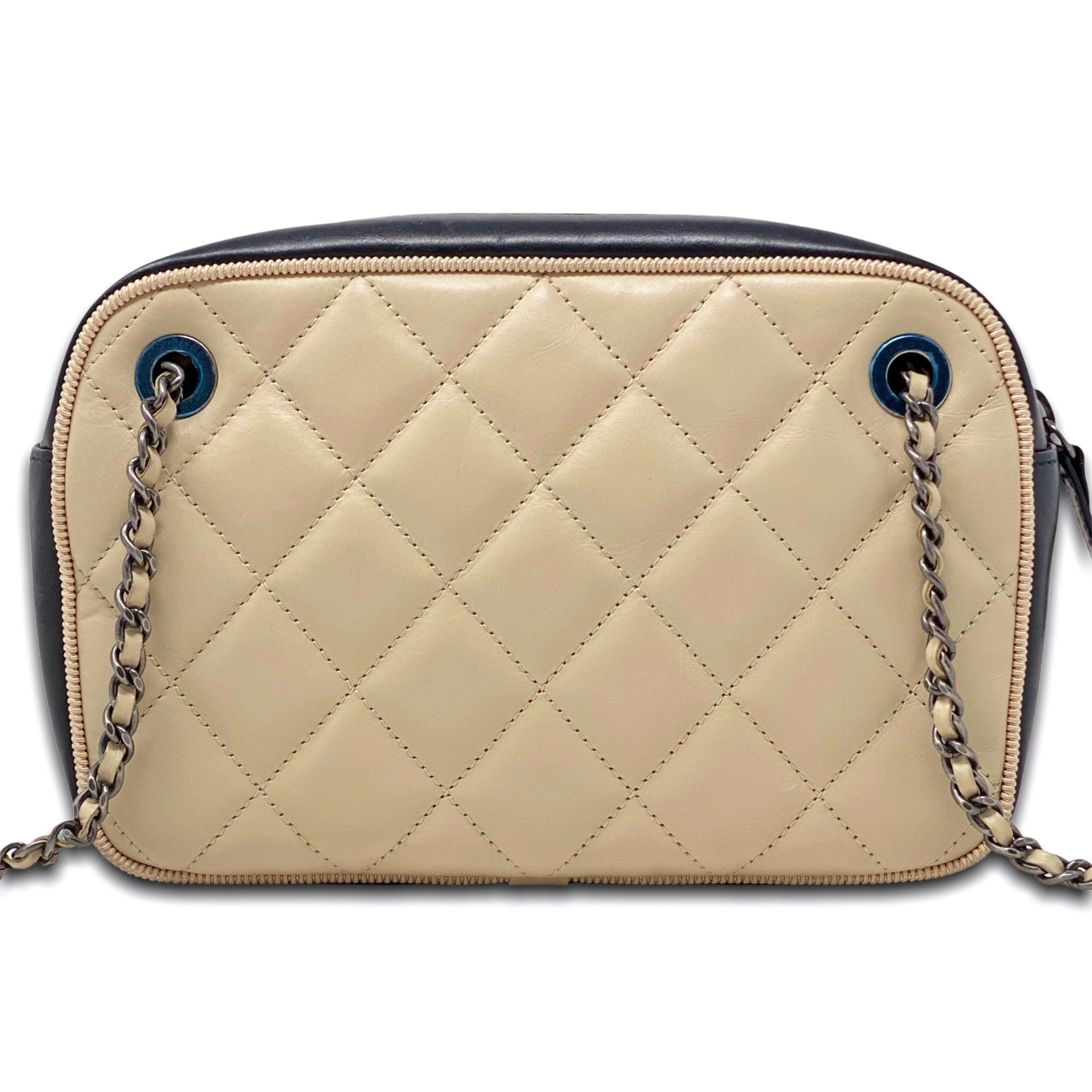 Chanel Beige Calfskin Small Ballerina Camera Crossbody Bag - Perfect for Date Night & Evening Events