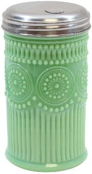 Tablecraft Jadeite Glass Sugar Shaker - Vintage Style Salt and Pepper Dispenser for Kitchen, Dining Table, and Restaurant Use