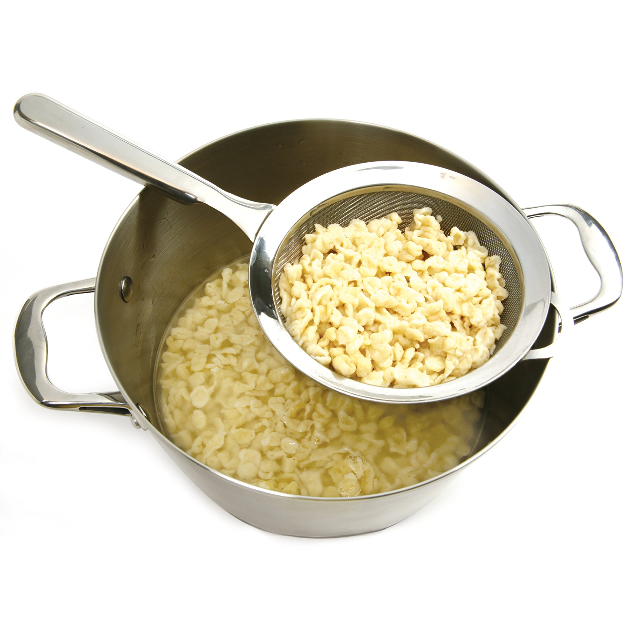 Norpro 3129 Stainless Steel Spaetzle Maker - Durable German Noodle Press for Homemade Dumplings & Pasta - Perfect for Kitchen, Restaurant & Food Preparation