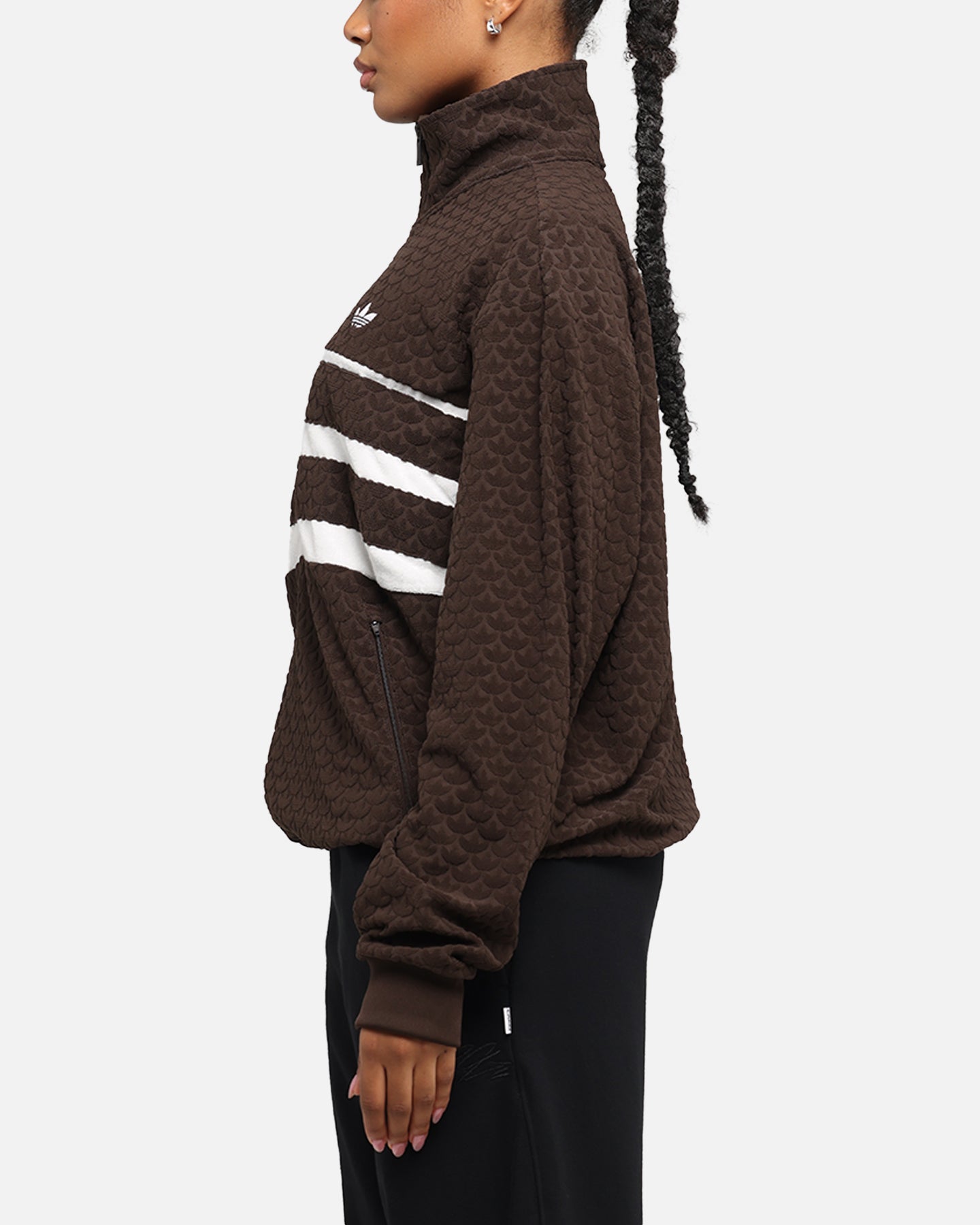 Adidas Monogram Track Top Jacket for Men - Dark Brown Athletic Running Jacket | Streetwear Fashion & Gym Workout Essential
