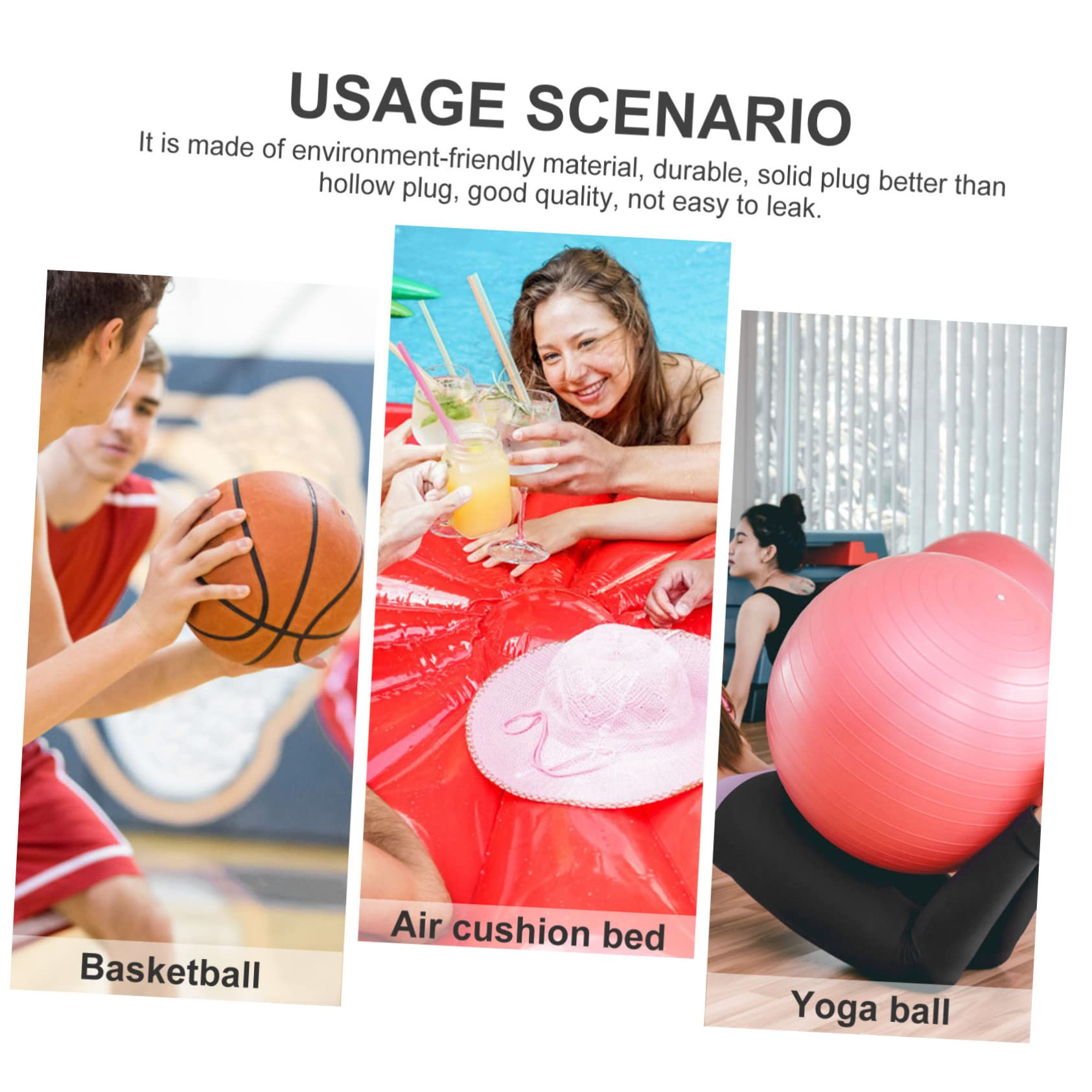 SUPVOX 6 Pack Exercise Stopper Plugs - Yoga Air Remover Pullers for Fitness, Pilates & Gym Equipment - Perfect for Yoga Mats, Resistance Bands & Exercise Machines