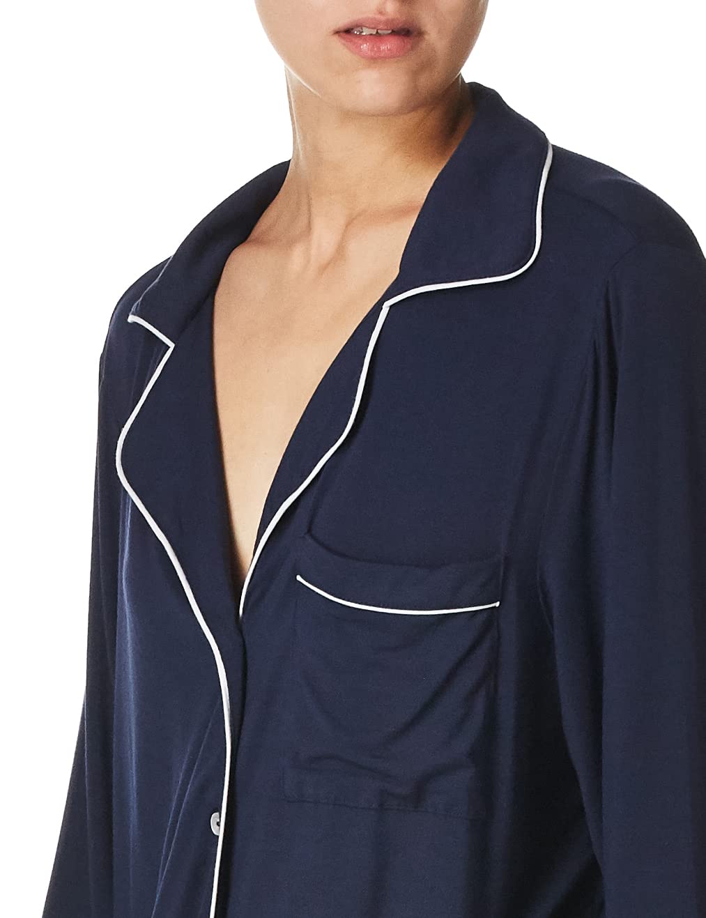 Barefoot Dreams Women's Luxe Milk Jersey Piped Pajama Set - Soft & Cozy Sleepwear for Relaxing at Home or Lounging