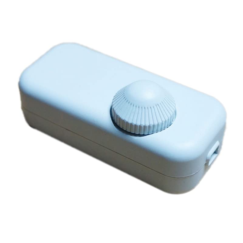 AC 220V/110V Manual Rotary Cord Switch - 3A Slide Control Lamp Dimmer for Table Lamps, LED & Salt Lamps - Light Blue | Perfect for Bedroom, Living Room & Office Lighting