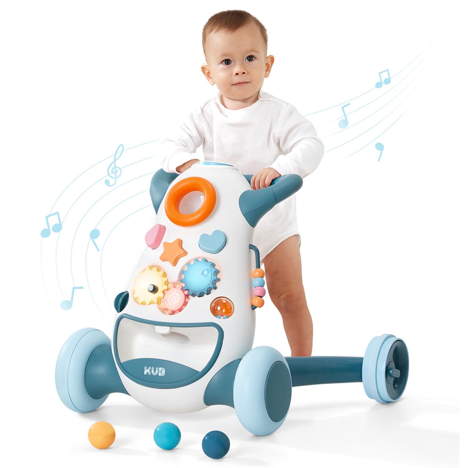 Montessori Baby Walker Push Toy for Toddlers - Interactive Learning Walking Toy with Soft Music, Lights & Adjustable Speed | Non-Slip Wheels Educational Activity Center | Perfect for Home Playroom & Daycare Development