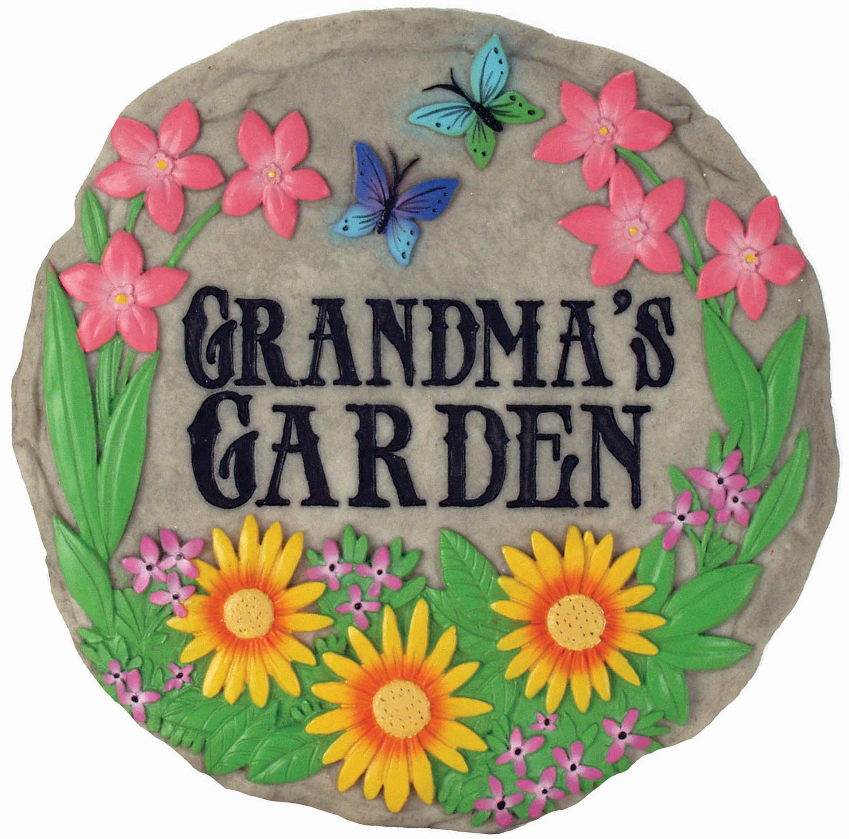 Grandma’s Garden Stepping Stone - Handcrafted Decorative Garden Stone for Outdoor Décor | Perfect for Flower Beds, Pathways & Backyard Landscaping