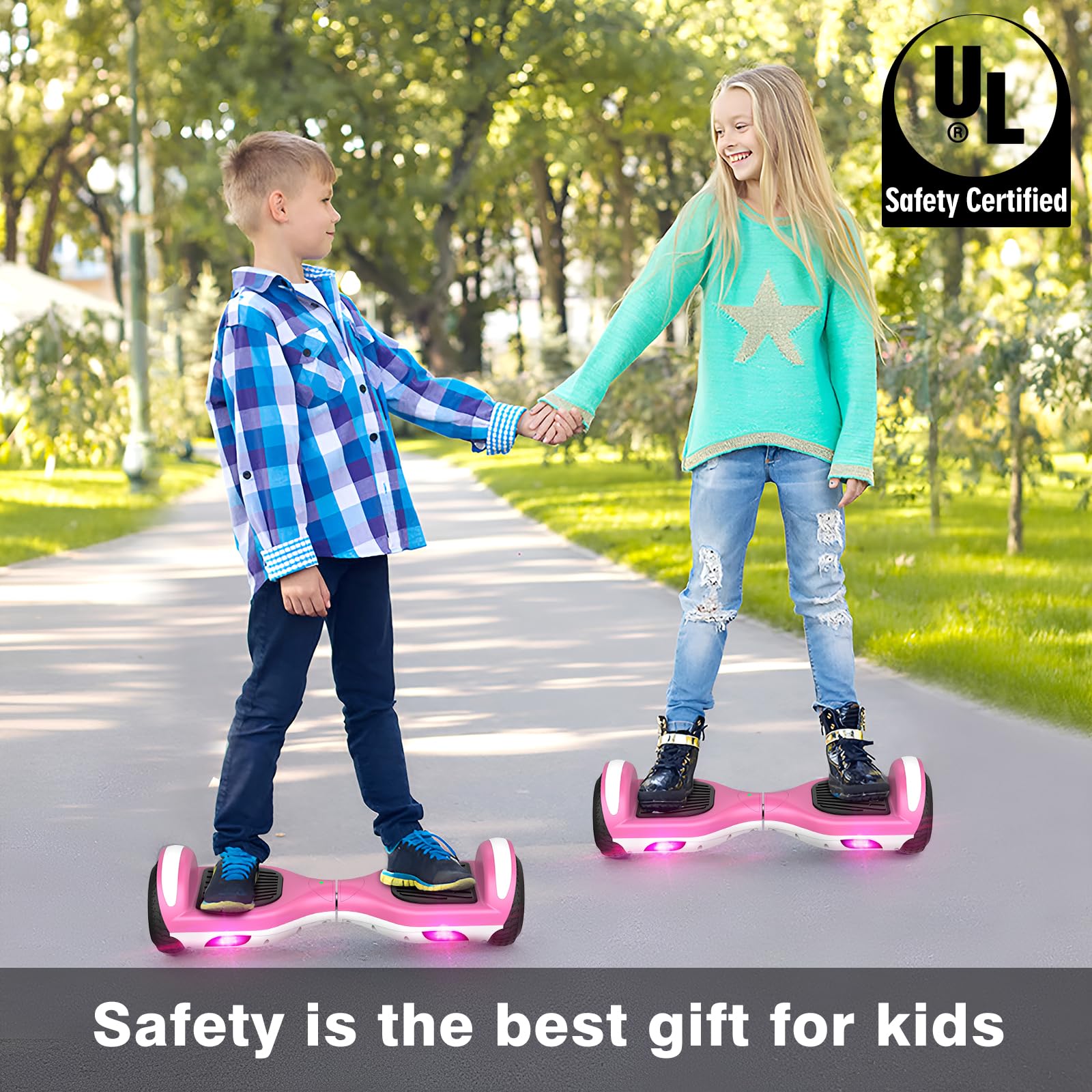 Self-Balancing Hoverboard with LED Lights for Kids Ages 6-12 - Electric Scooter for Boys & Girls - Perfect for Commuting, Fun Rides & Outdoor Adventures