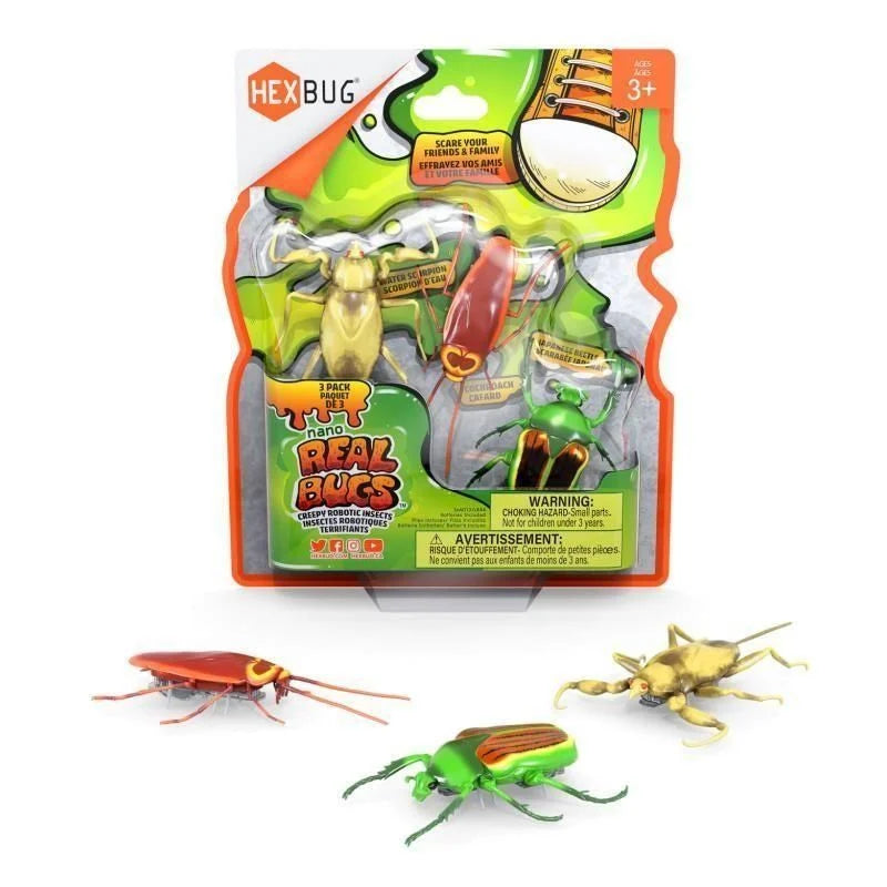 HEXBUG Nano Realistic Robotic Bugs 3-Pack - Interactive STEM Toys for Kids, Educational Science Gifts for Boys & Girls - Perfect for Indoor Play, Birthday Parties & STEM Learning Activities