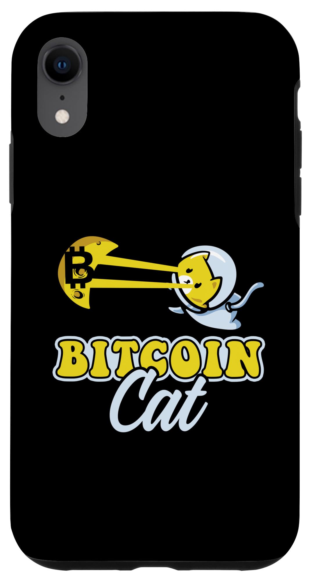 iPhone XR Case with Astronaut & Bitcoin Cryptocurrency Cat Laser Eyes Moon Design - Perfect for Crypto Enthusiasts & Tech Lovers