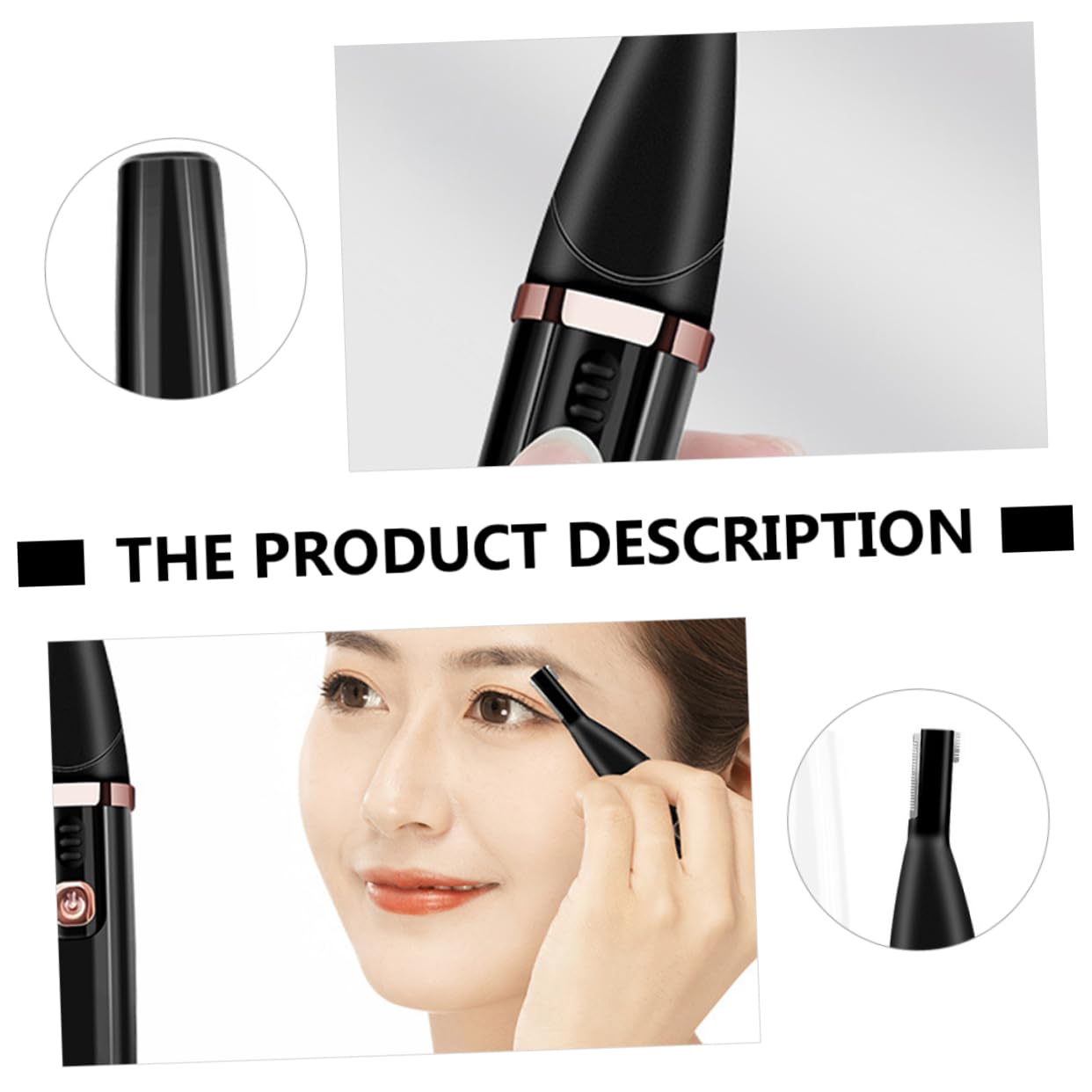 1PC Electric Eyebrow Trimmer for Women - Precision Brow Shaper & Facial Hair Remover, Safe Dermaplaning Razor with ABS Black Handle - Perfect for Eyebrow Shaping, Peach Fuzz Removal & At-Home Skincare Routine