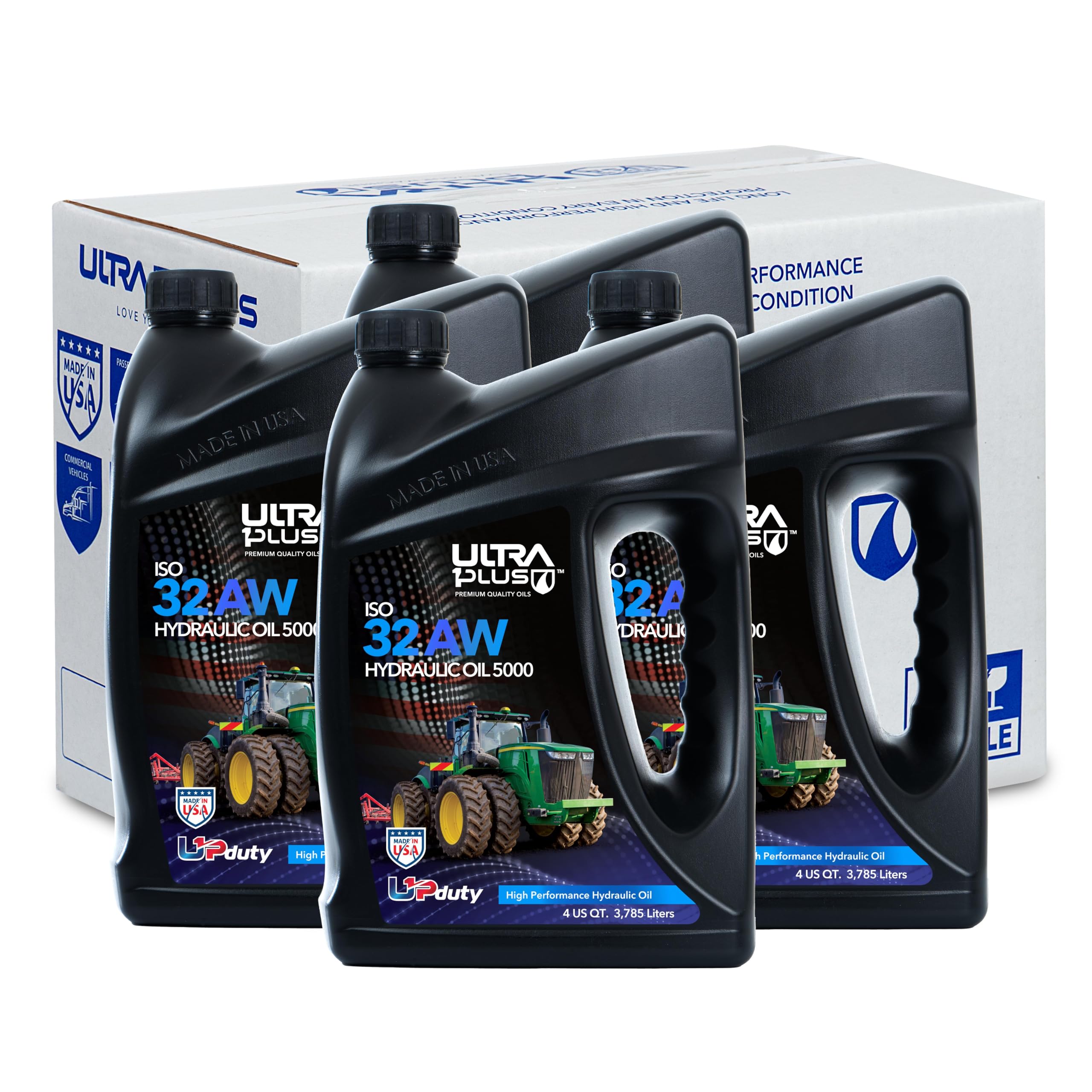 Premium AW ISO 32 Hydraulic Oil - 4 Gallon Box (AW32 Hydraulic Fluid) - Ideal for Tractors, Construction Equipment & Industrial Machinery
