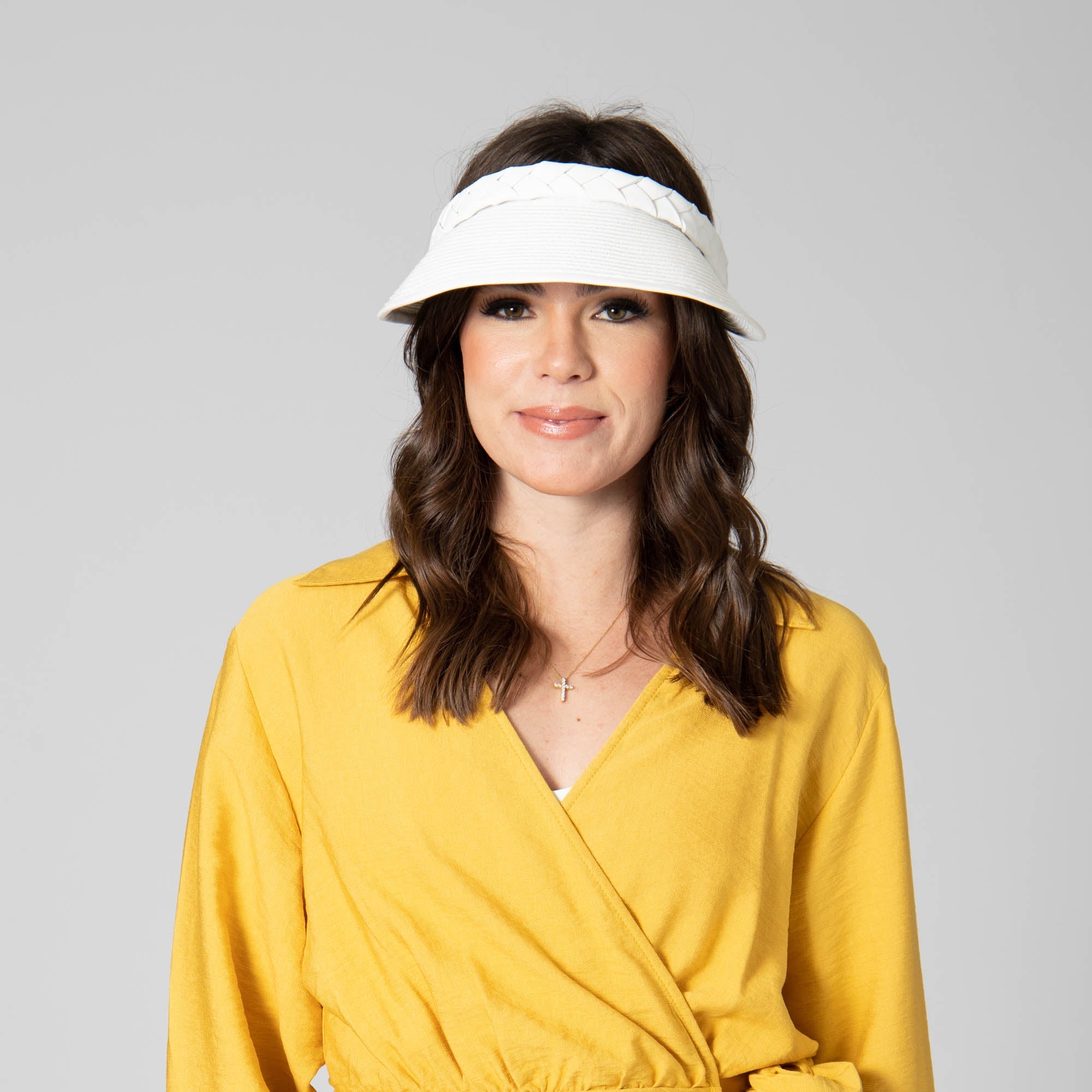 Looker Visor for Women - Ultrabraid Visor with Faux Braided Band - Perfect for Running, Tennis, Golf & Outdoor Activities
