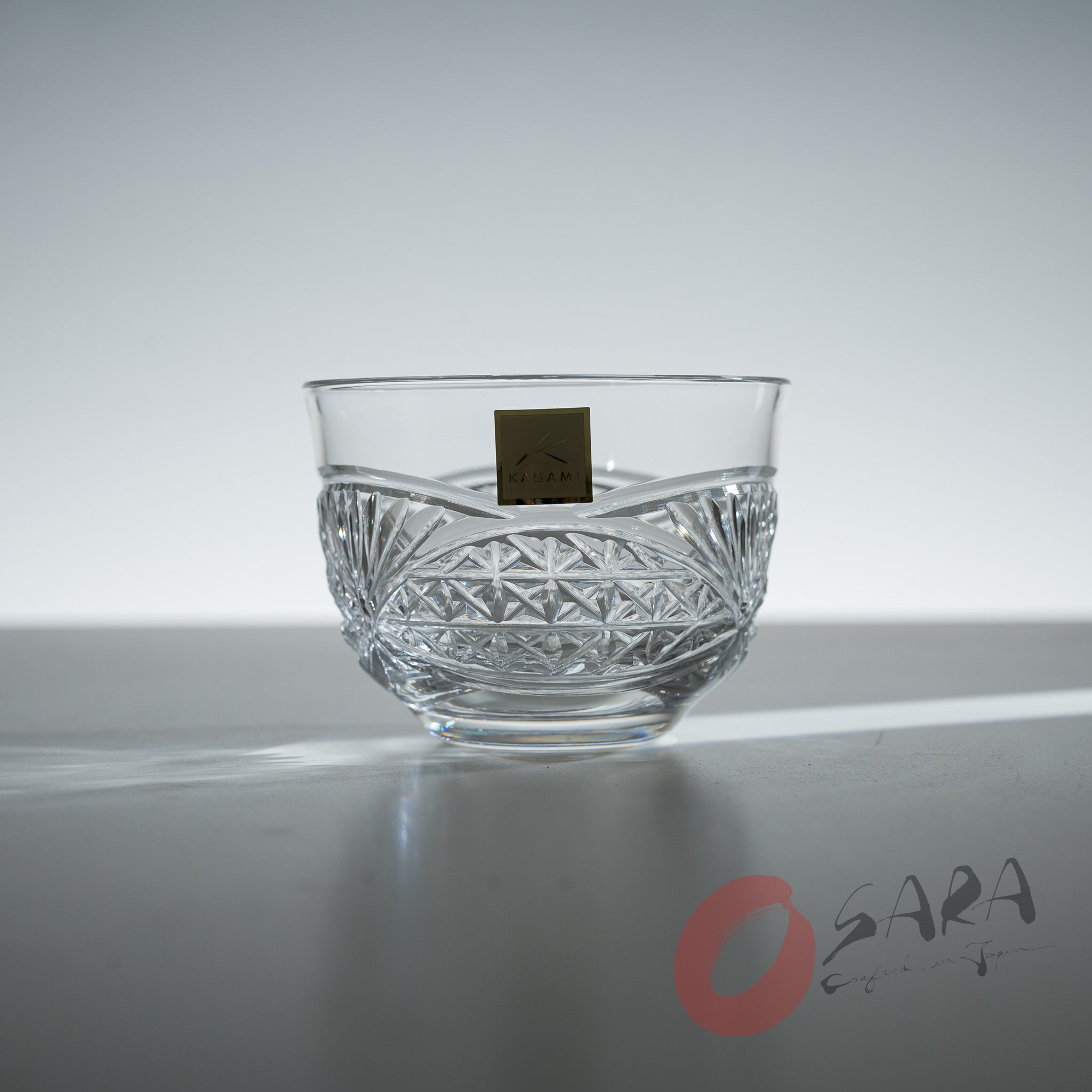 Premium KAGAMI Crystal Edo Kiriko Cold Tea Cup Set of 5 - Handcrafted Japanese Cut Glass Cups for Iced Tea, Cocktails & Desserts - Elegant Drinkware for Home Entertaining & Gifts